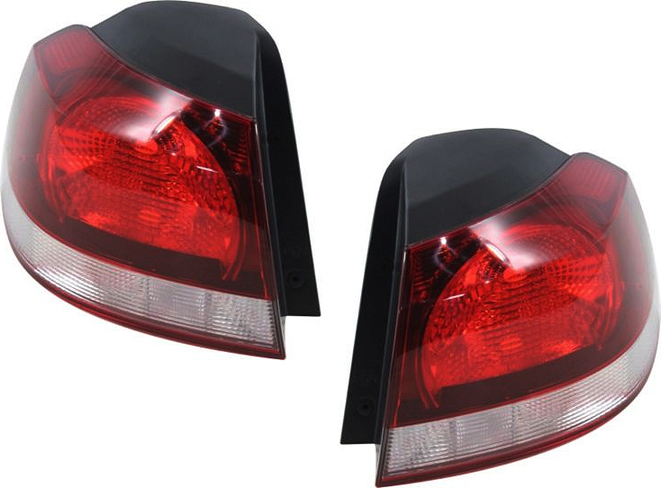 AM GOLF GTI 10-14 TAIL LAMP RH Outer Set of 2 Lens and Housing Halogen Hella Brand SKU SET REPV730103 Partslink VW2805106 VW2804106 OEM 5K0945096G 5K0945095G