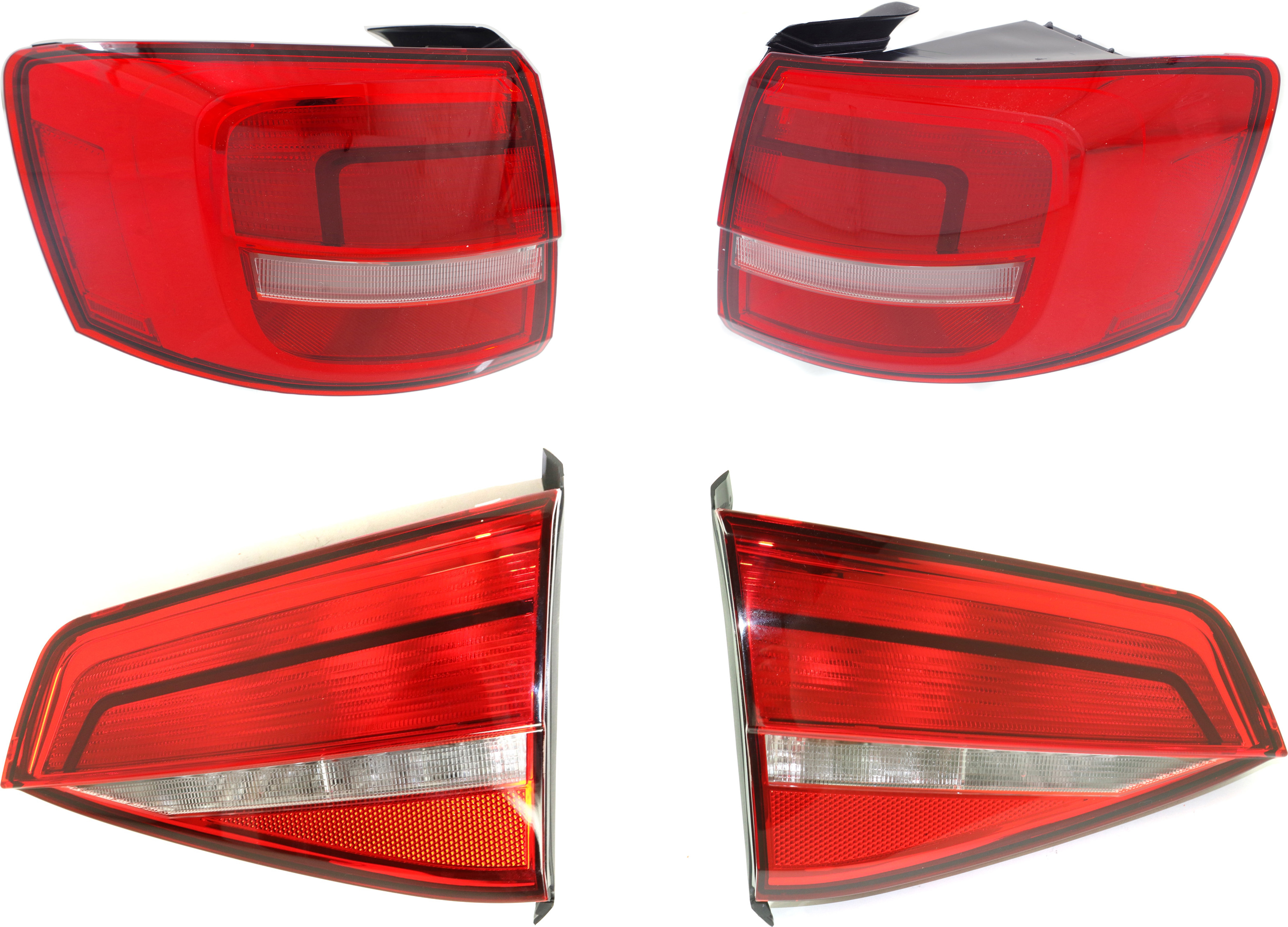 AM JETTA 15-15 TAIL LAMP RH AND LH Inner and Outer To 06-28-15 SKU SET REPV730327-4 Partslink VW2805112 VW2804112 VW2803112 VW2802112 OEM 5C6945096F 5C6945095F 5C694509