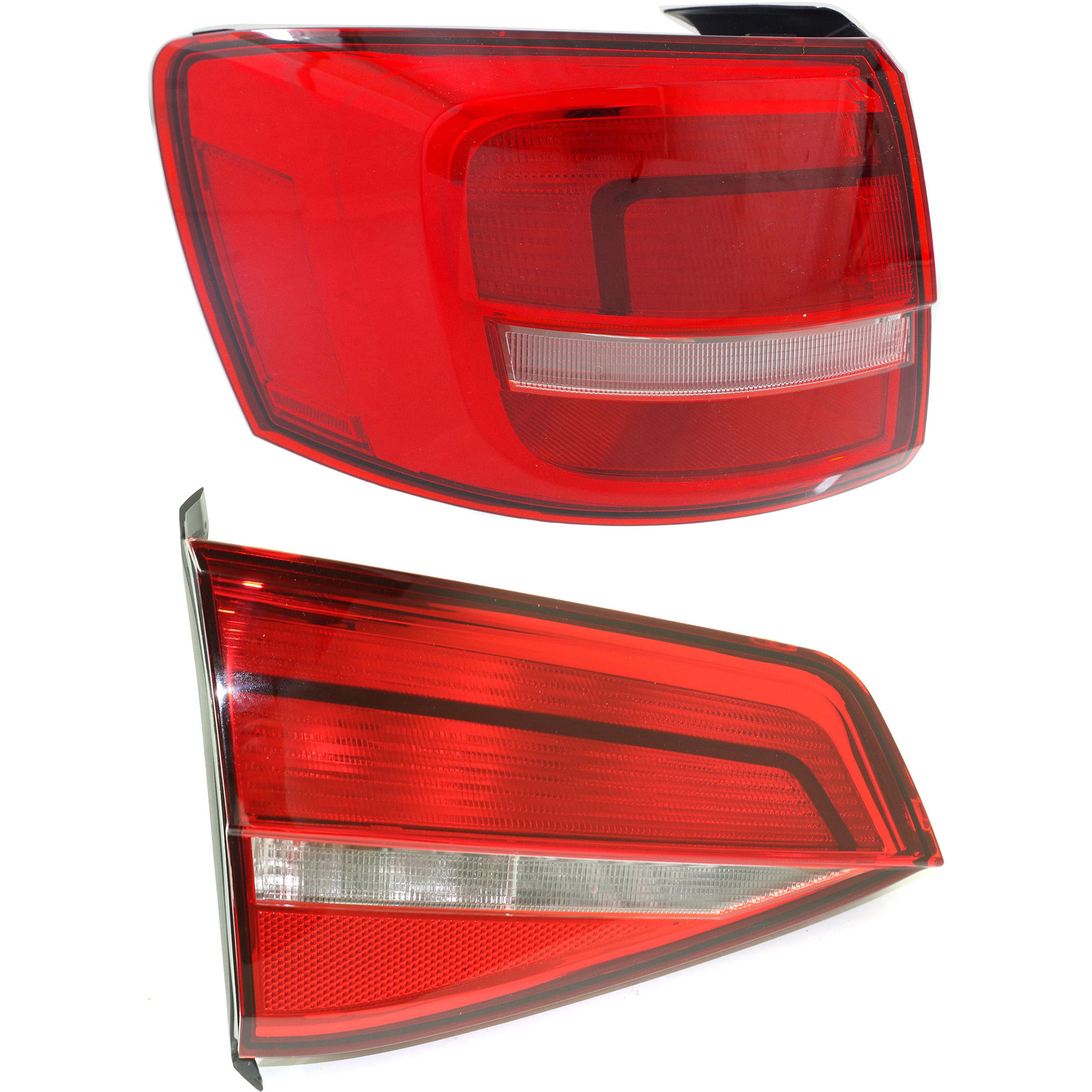 AM JETTA 15-15 TAIL LAMP LH Inner and Outer Assembly Clear Red Lens SKU SET REPV730328 A Partslink VW2802112 VW2804112 OEM 5C6945093D 5C6945093E 5C694509