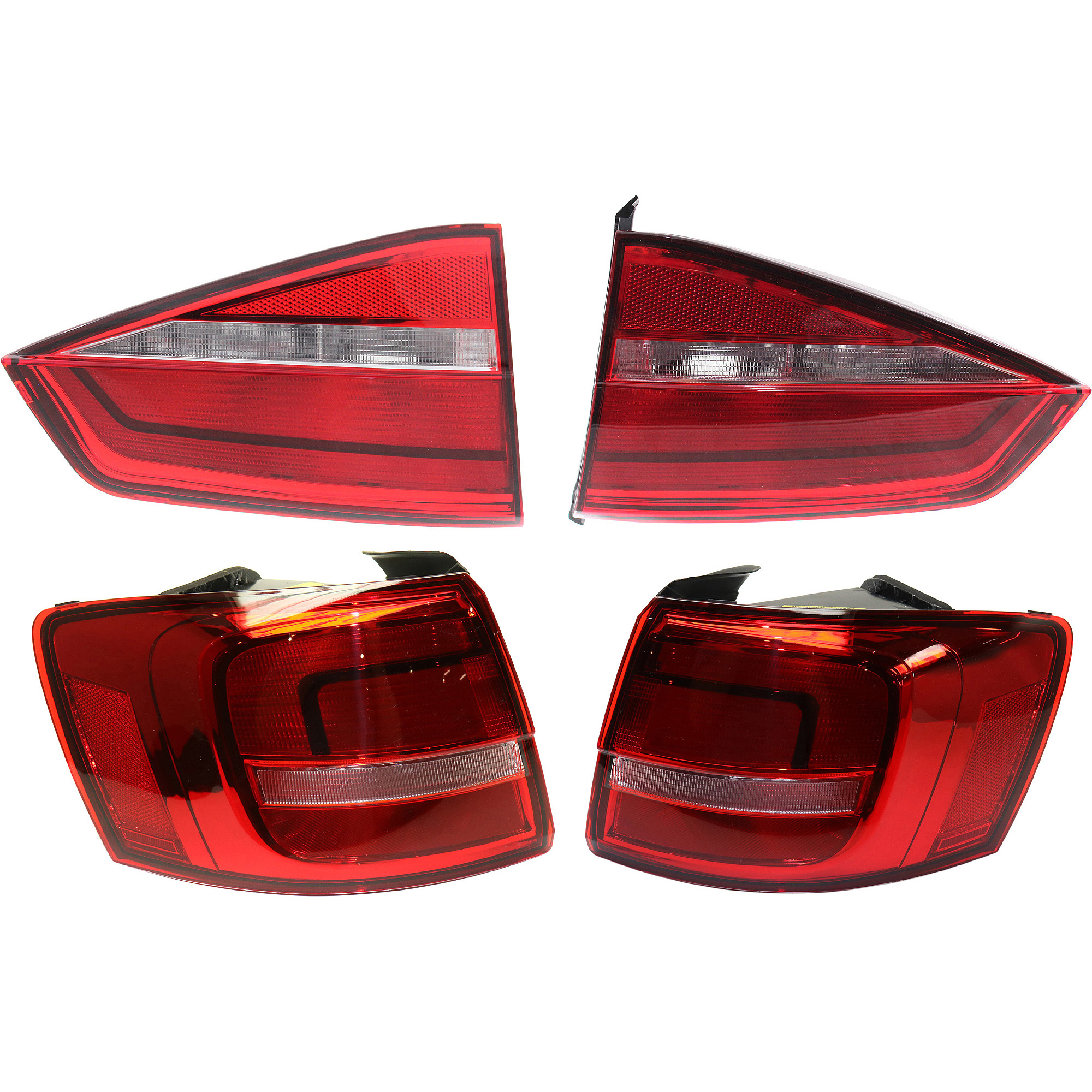 AM JETTA 15-15 TAIL LAMP RH AND LH Inner and Outer Assembly Halogen LED Hybrid Model CAPA SKU SET REPV730329Q 4 Partslink VW2805112C VW2804112C VW2803112C VW2802112C OEM 5C6945096F 5C6945095F 5C694509