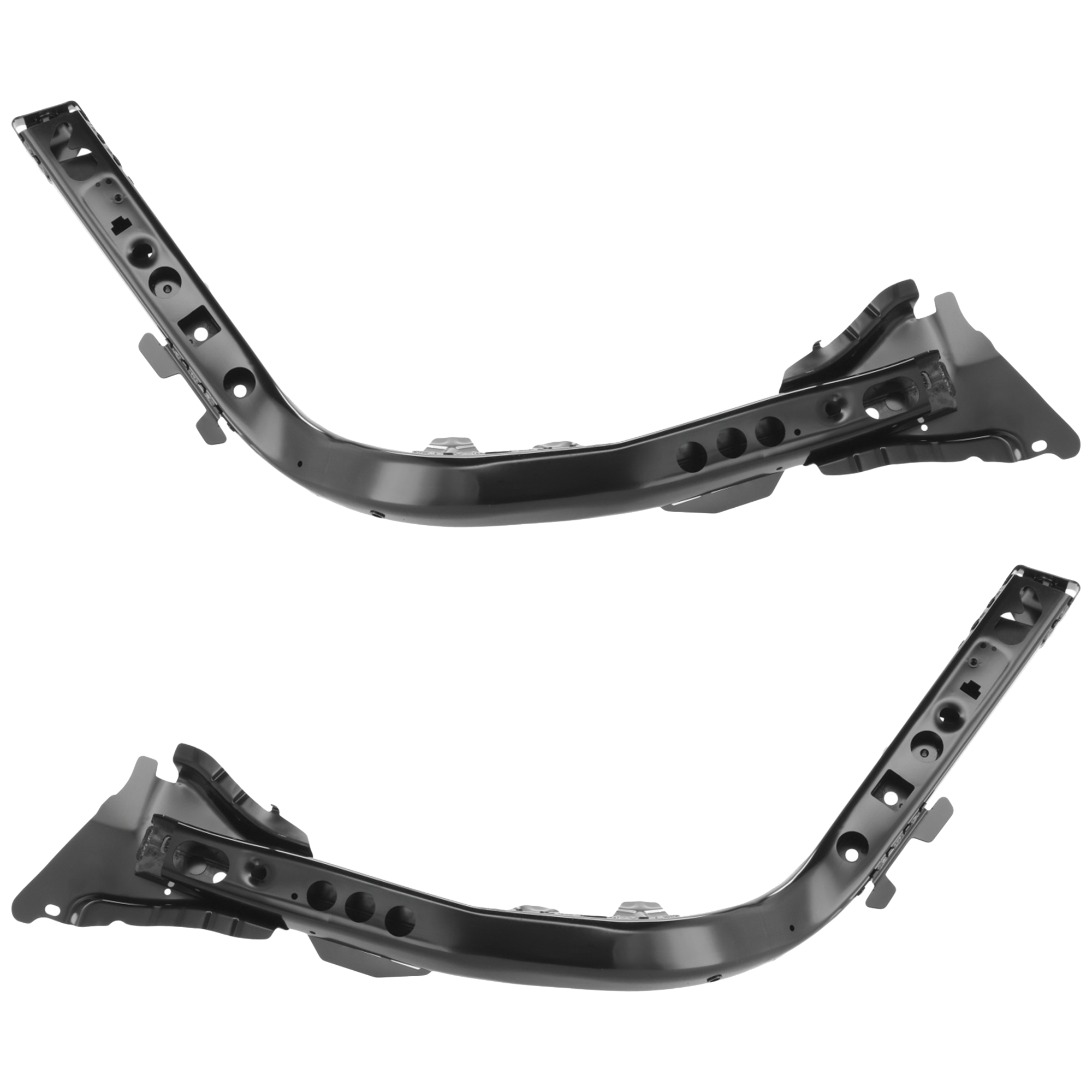 AM MAVERICK 22-24 CORSAIR 20-24 FRONT BUMPER BRACKET RH AND LH Assembly Side Rail w Fender Apron Steel SKU SET RF01030063 Partslink FO1256101 FO1257101 OEM LX6Z16A023H LX6Z16A024D