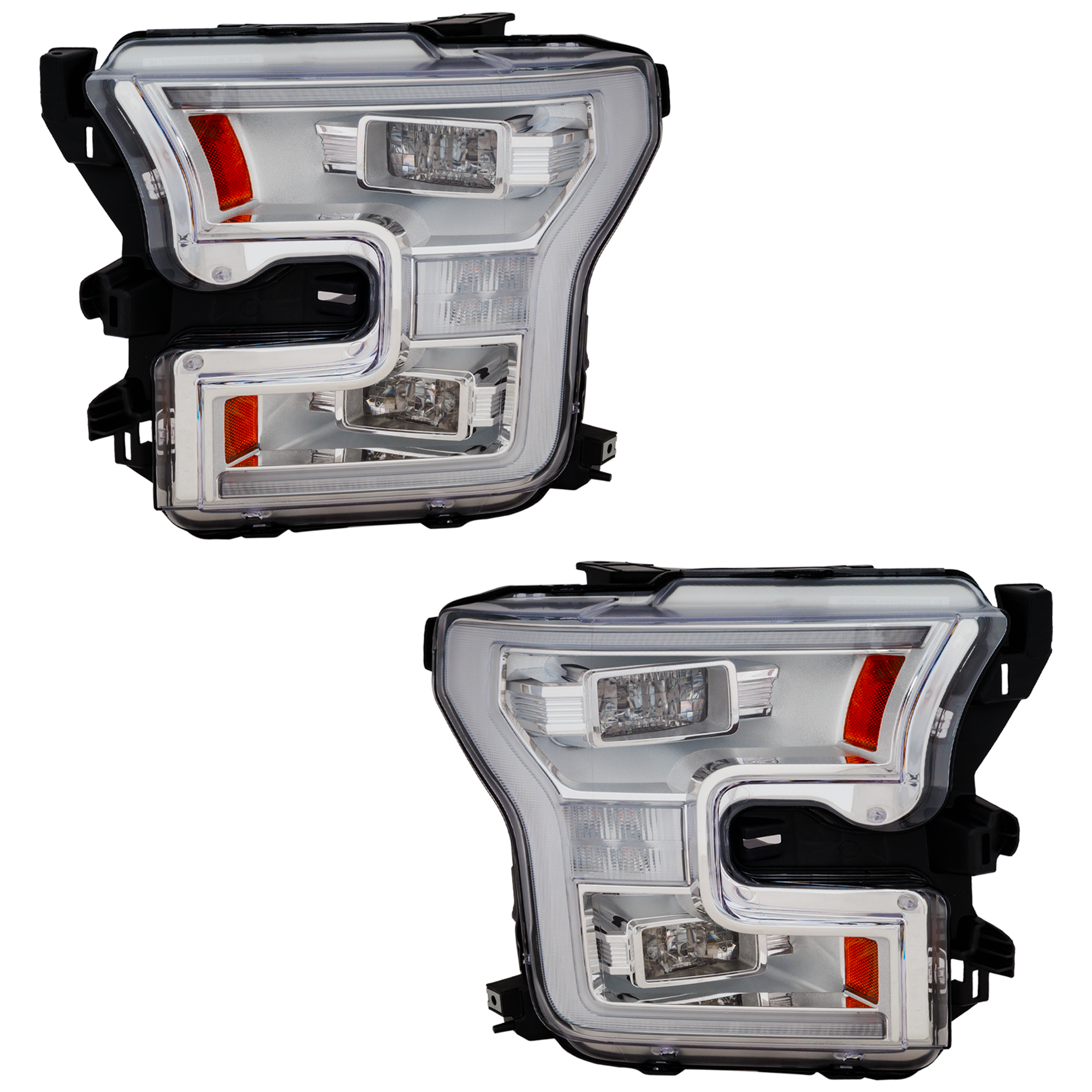 AM F 150-15-17 HEAD LAMP RH AND LH Assembly LED Exc. Raptor Model 16-17 w o Special Edition Package Crew Extended Cab CAPA SKU SET RF10010023Q OEM FL3Z13008L PFM FL3Z13008M PFM