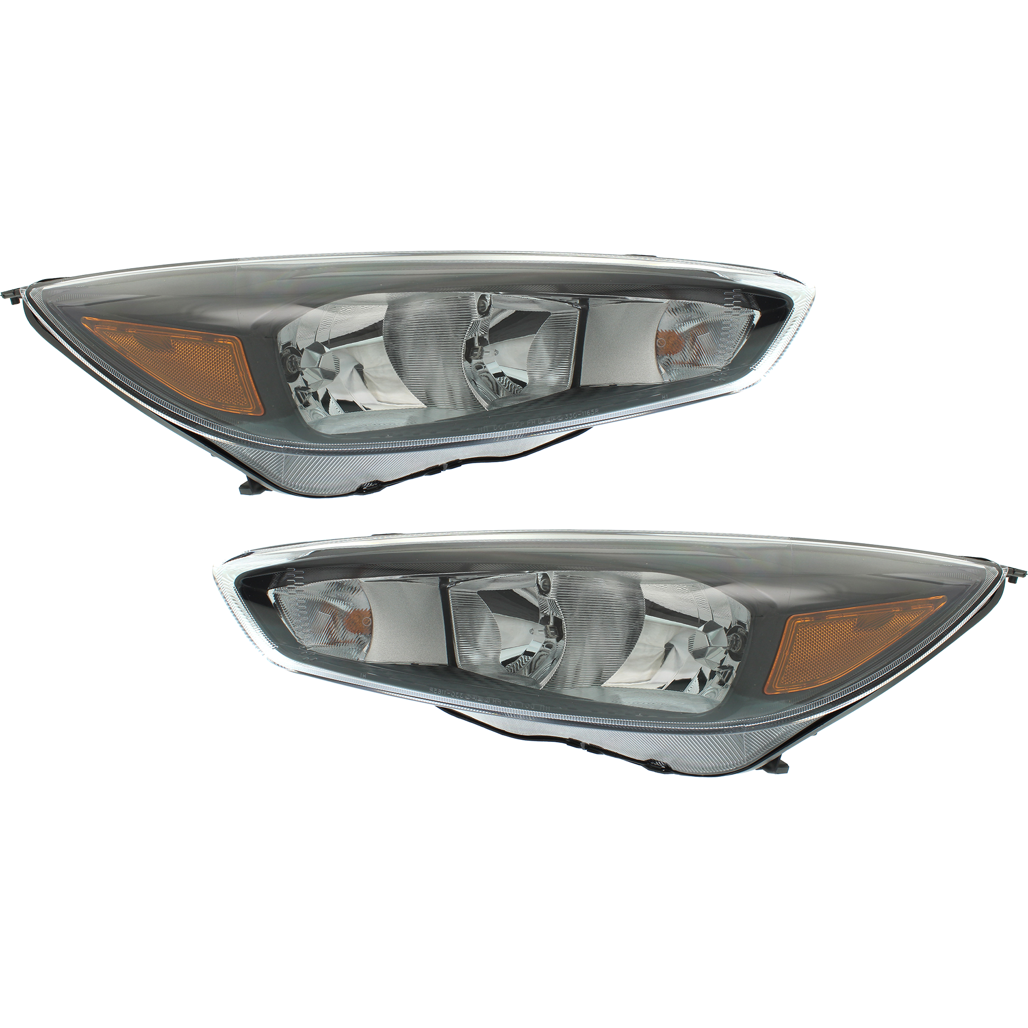 AM FOCUS 15-18 HEAD LAMP RH AND LH Assembly Halogen SE SEL ST Titanium Models Black Interior w o LED Daytime Running Light SKU SET RF10010027 OEM F1EZ13008GY PFM F1EZ13008GZ PF