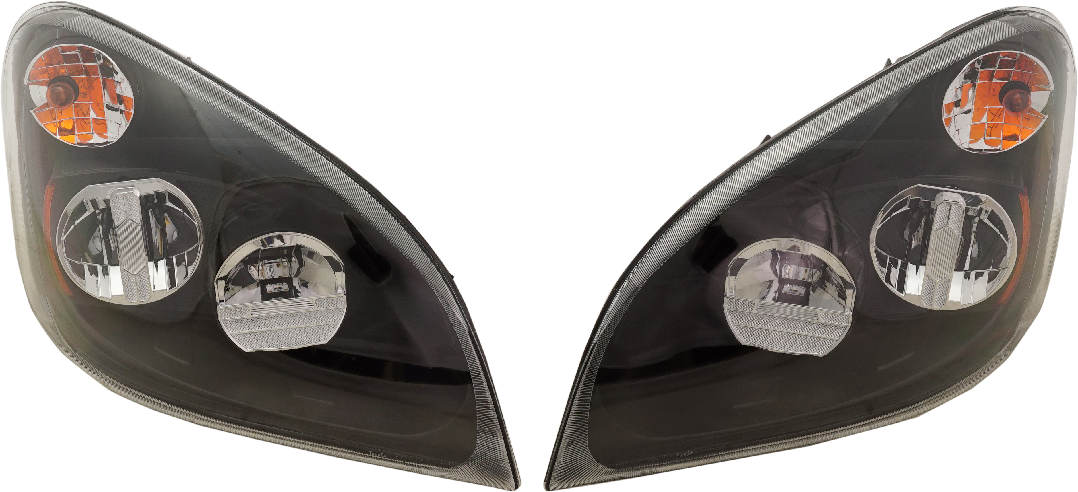 AM CASCADIA HD TRUCK 08-17 HEAD LAMP RH AND LH Set of 2 Assembly LED Black Interior SKU SET RF10010075 HD OEM A6606166000 A6606166001