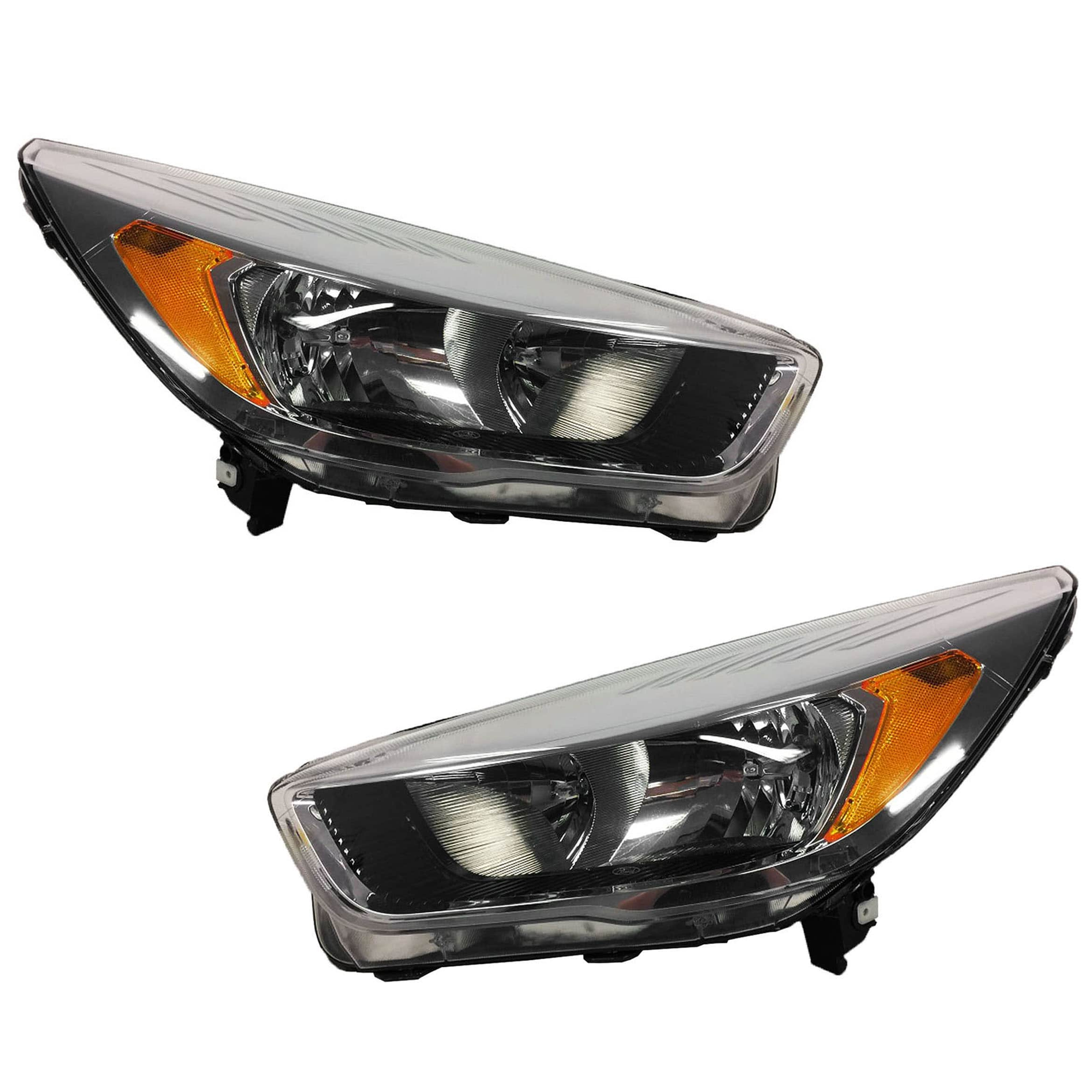 AM ESCAPE 17-19 HEAD LAMP RH AND LH Lens and Housing Halogen Chrome Interior w Signature Light CAPA SKU SET RF10010085Q Partslink FO2518133C FO2519133C OEM GJ5Z13008S GJ5Z13008T