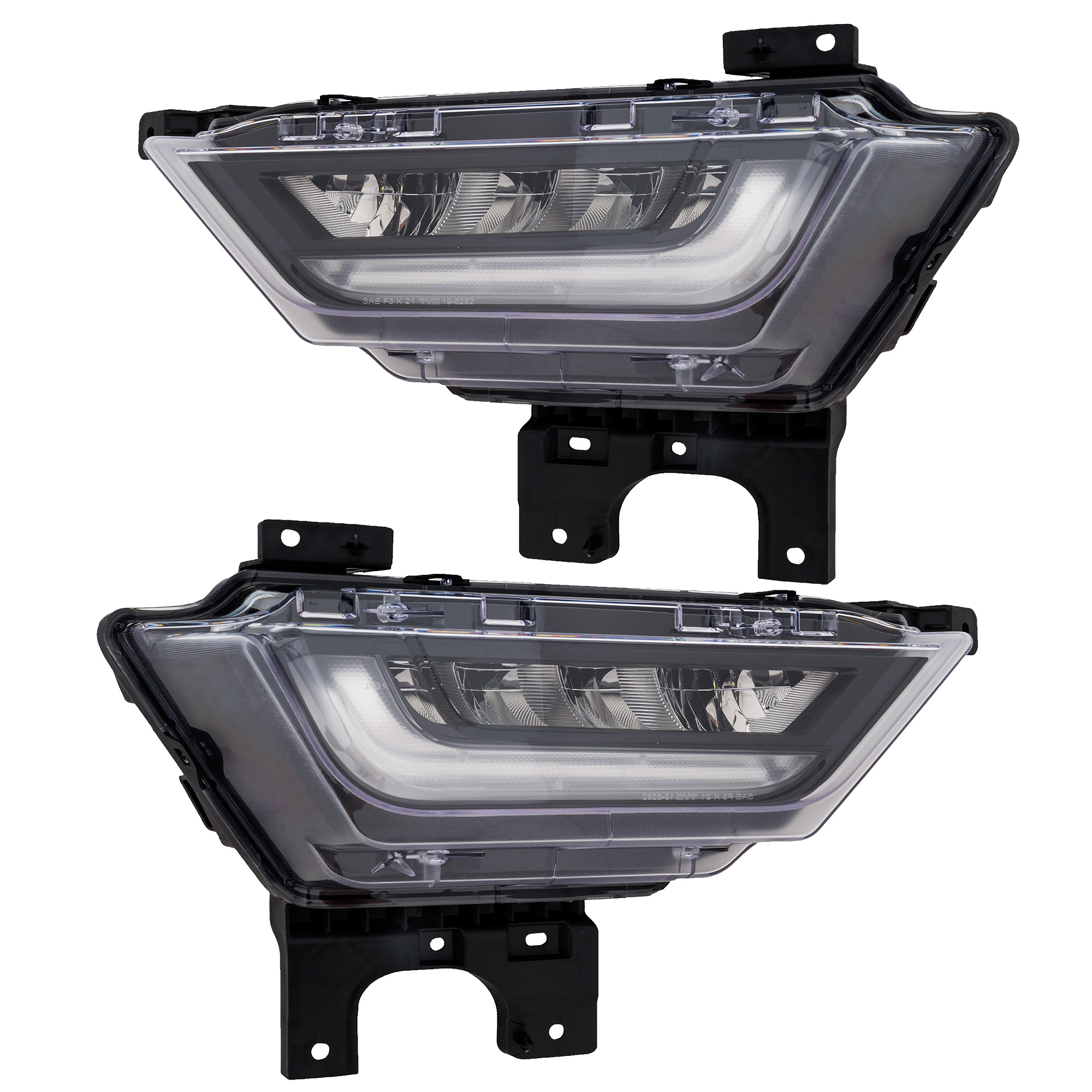 AM F 150-21-23 FRONT FOG LAMP RH AND LH Assembly LED Hybrid 21-21 CAPA SKU SET RF10750063AQ Partslink FO2593259C FO2592259C OEM ML3Z15200C ML3Z15201C