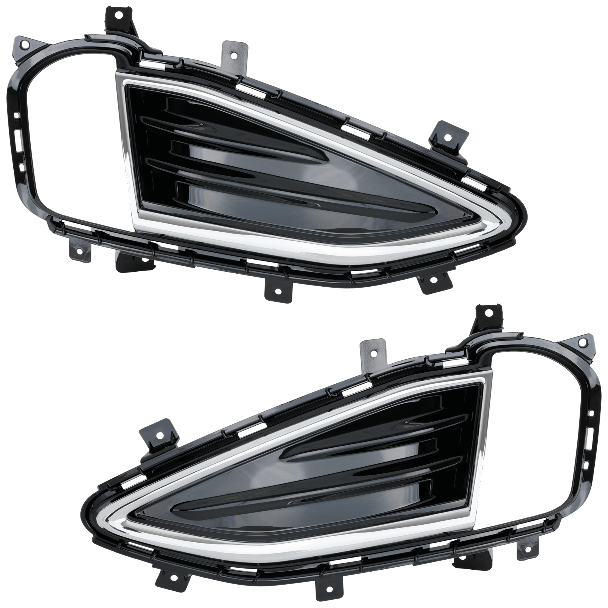 AM EDGE 19-23 FOG LAMP MOLDING RH AND LH Black Titanium Model w Titanium Elite Package SKU SET RF10810023 Partslink FO1038240 FO1039240 OEM KT4Z15266VA KT4Z15266VB