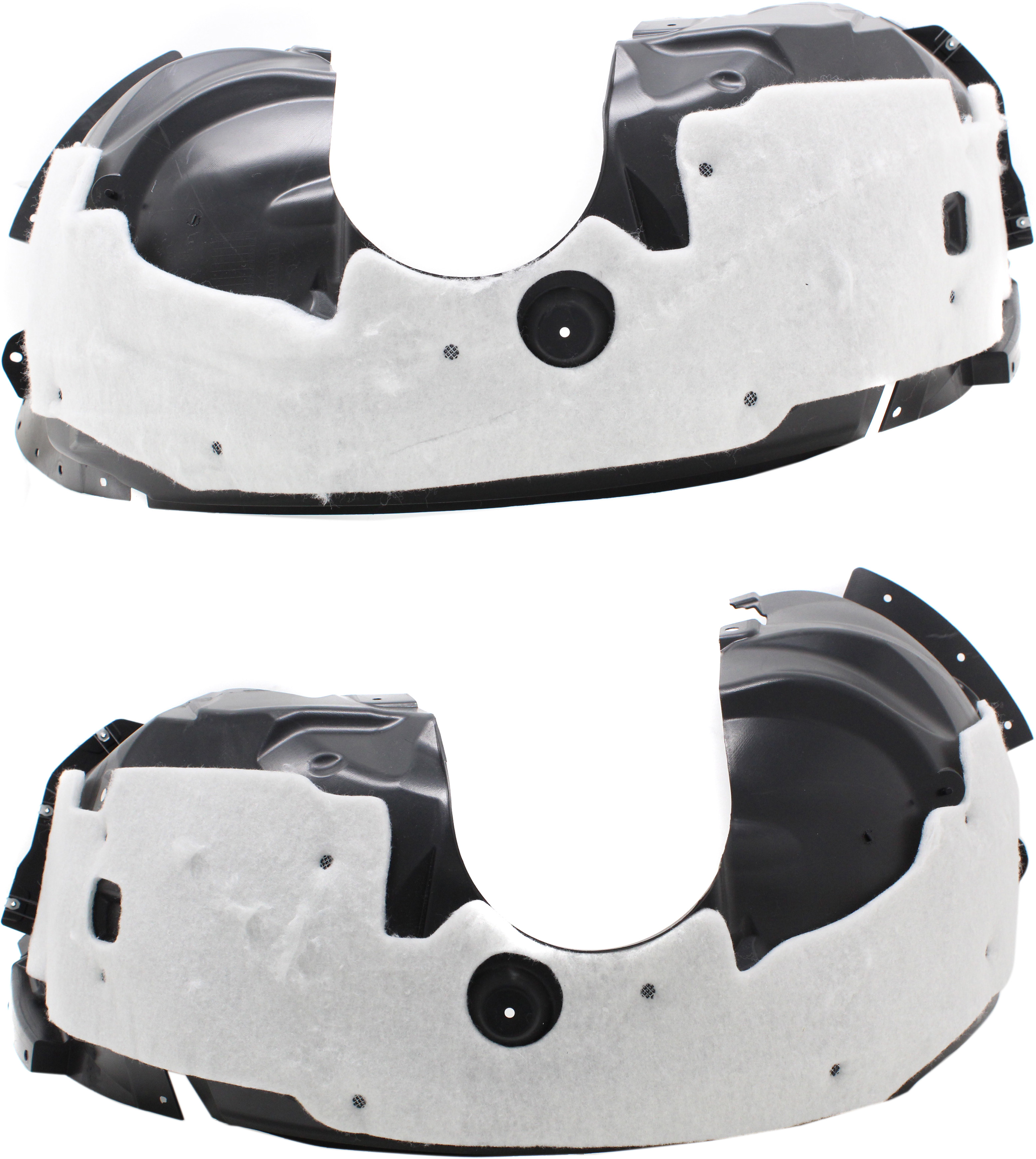 AM FUSION 17-20 FRONT FENDER LINER RH AND LH RH w Insulation Foam LH w o Insulation Foam Exc. Sport Model SKU SET RF22210013 Partslink FO1248176 FO1249176 OEM HS7Z16102E HS7Z16103F