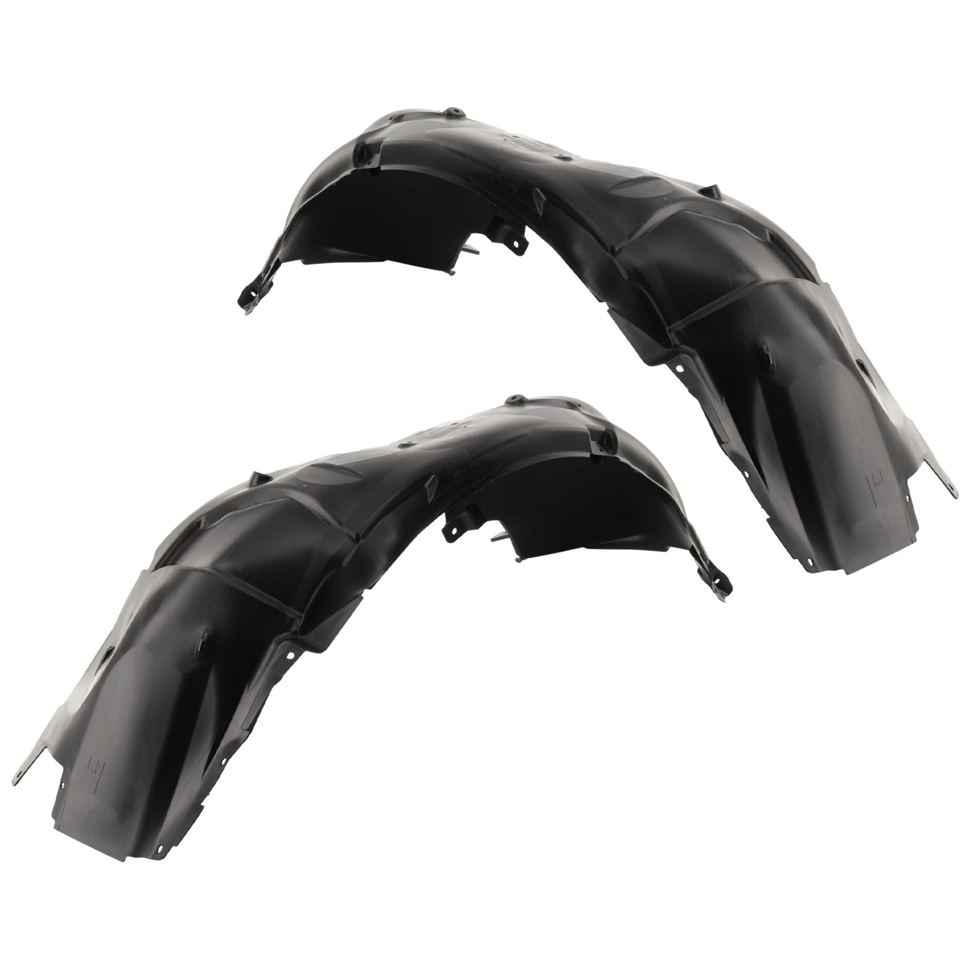 AM MUSTANG 18-23 FRONT FENDER LINER RH AND LH Plastic Injection Form Bullitt EcoBoost Ecoboost Premium GT Coupe GT Premium Models w Performance Package CAPA SKU SET RF22210027Q Partslink FO1249191C FO1248191C OEM JR3Z16102F JR3Z16102C JR3Z1610