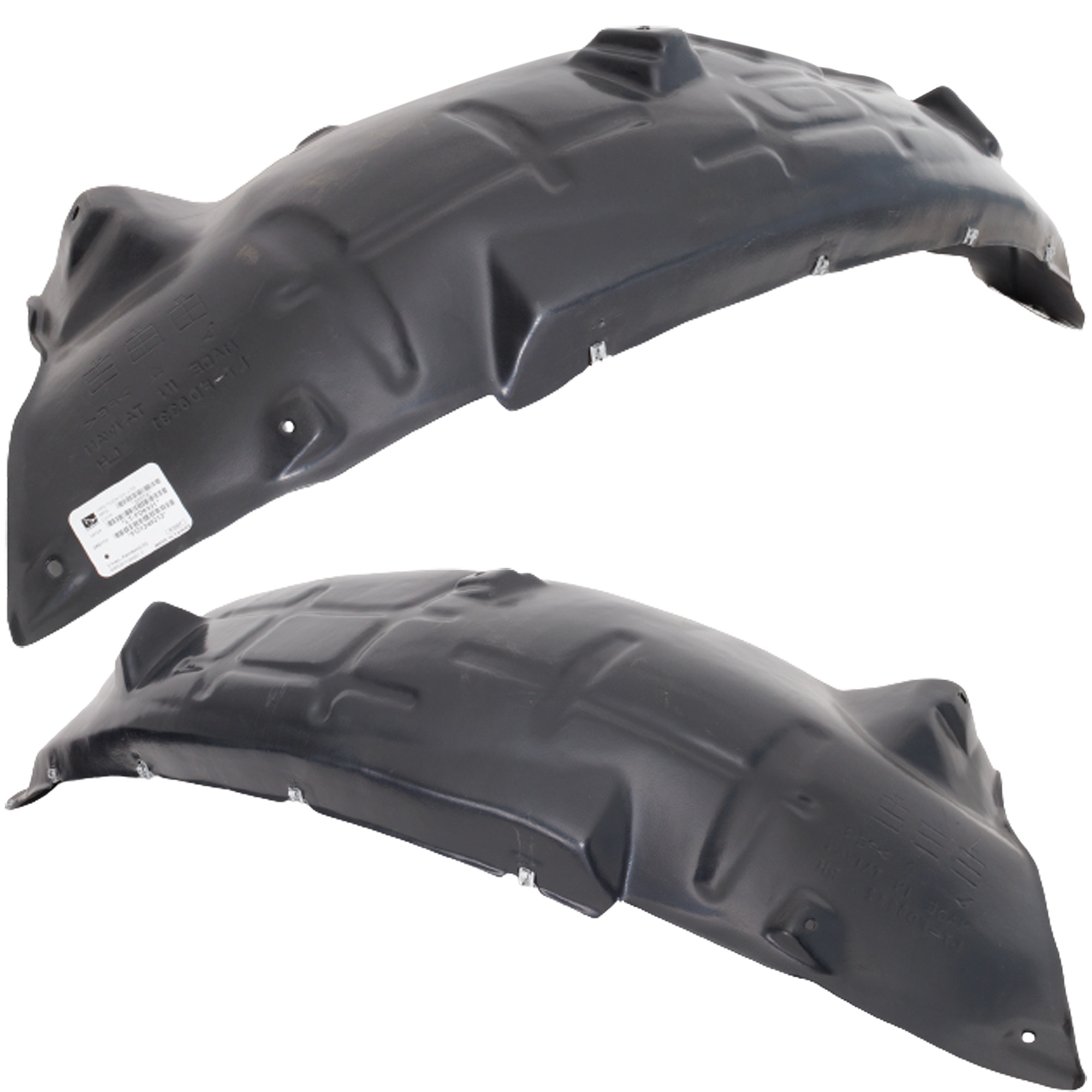 AM F 150-21-24 FRONT FENDER LINER RH AND LH Plastic Vacuum Form Aluminum Pad 2.7-3.0 Regular 3.3-3.5-5.0L Turbo Eng. XL Model Crew 21-21 Extended Cab SKU SET RF22210071 Partslink FO1248212 FO1249212 OEM ML3Z16102T ML3Z16102R ML3Z1610