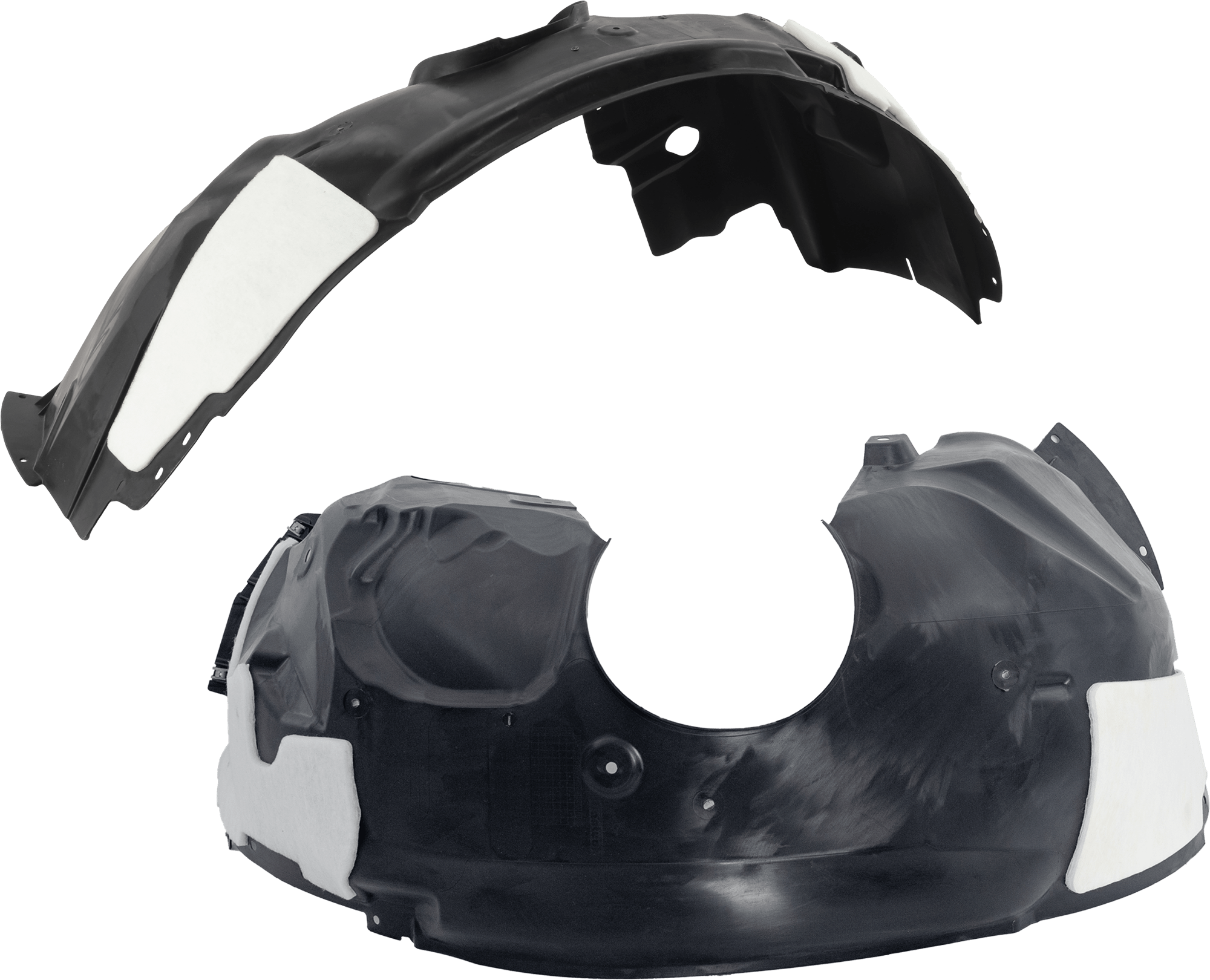 AM EDGE 15-18 FRONT FENDER LINER RH AND LH Plastic Injection Foam w Aerodynamics Package w o Auxiliary Heater Sport Model SKU SET RF22210115 Partslink FO1248193 FO1249193 OEM FT4Z16102C FT4Z16103F
