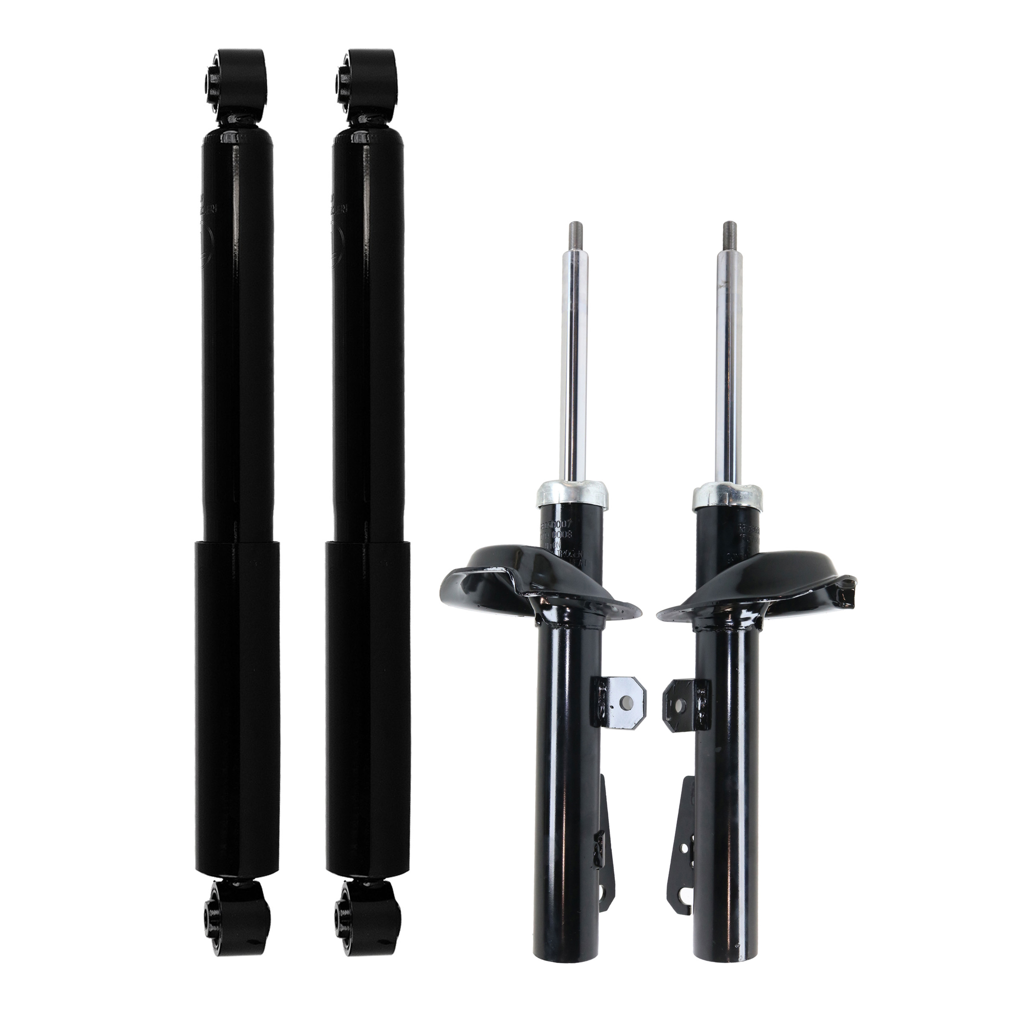 AM TRANSIT CONNECT 10-13 FRONT AND REAR SHOCK AND FULLY LOADED STRUT RH AND LH Gas Charged Bare Strut Set of 4 SKU SET RF28050007-4 OEM 72479-334629-334630-475325-475