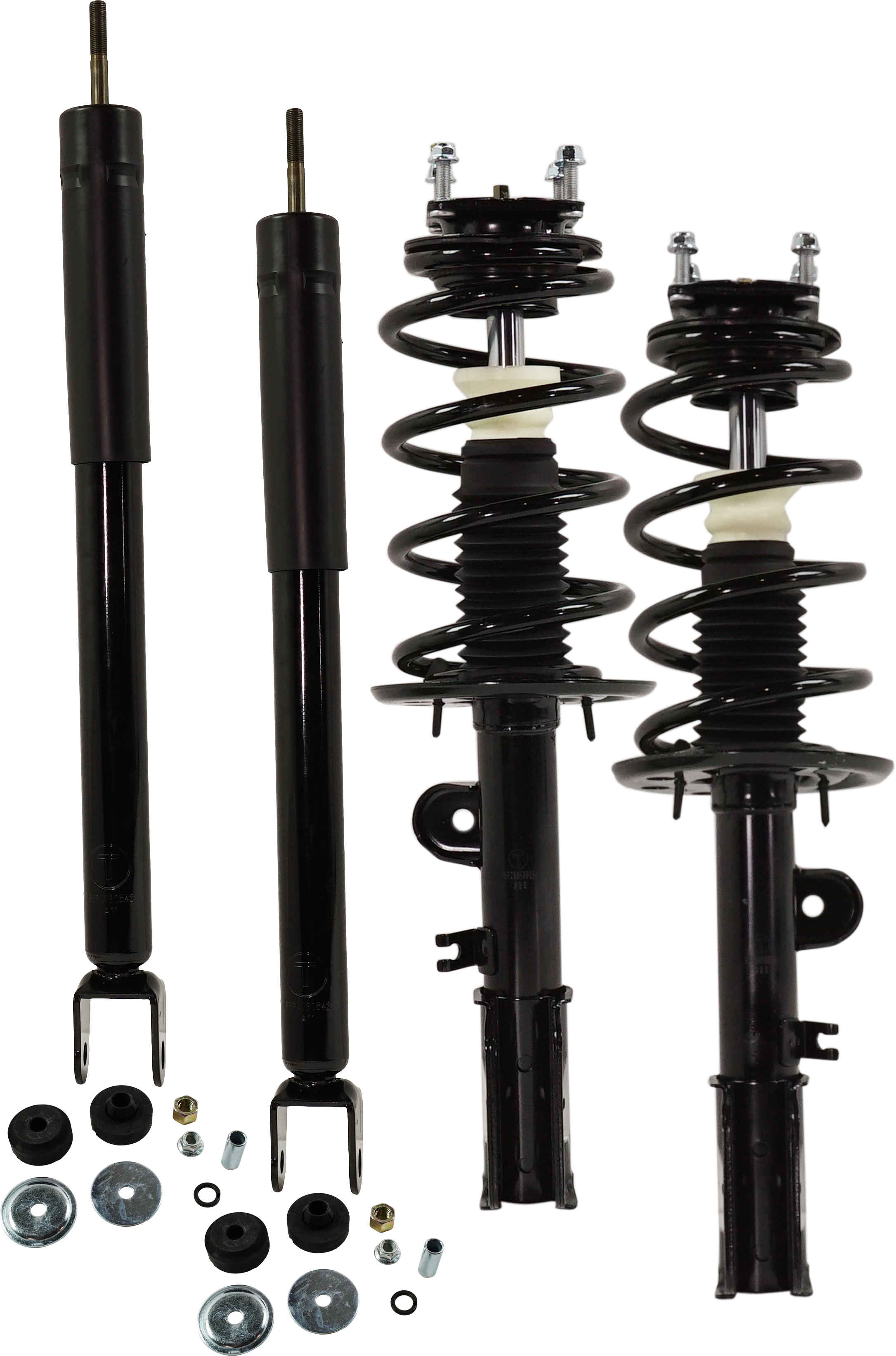 AM EXPLORER 13-13 FRONT AND REAR SHOCK AND FULLY LOADED STRUT RH AND LH Set of 4 FWD SKU SET RF28050015-4 B OEM 1333450L BB5Z18124A BB5Z18124B