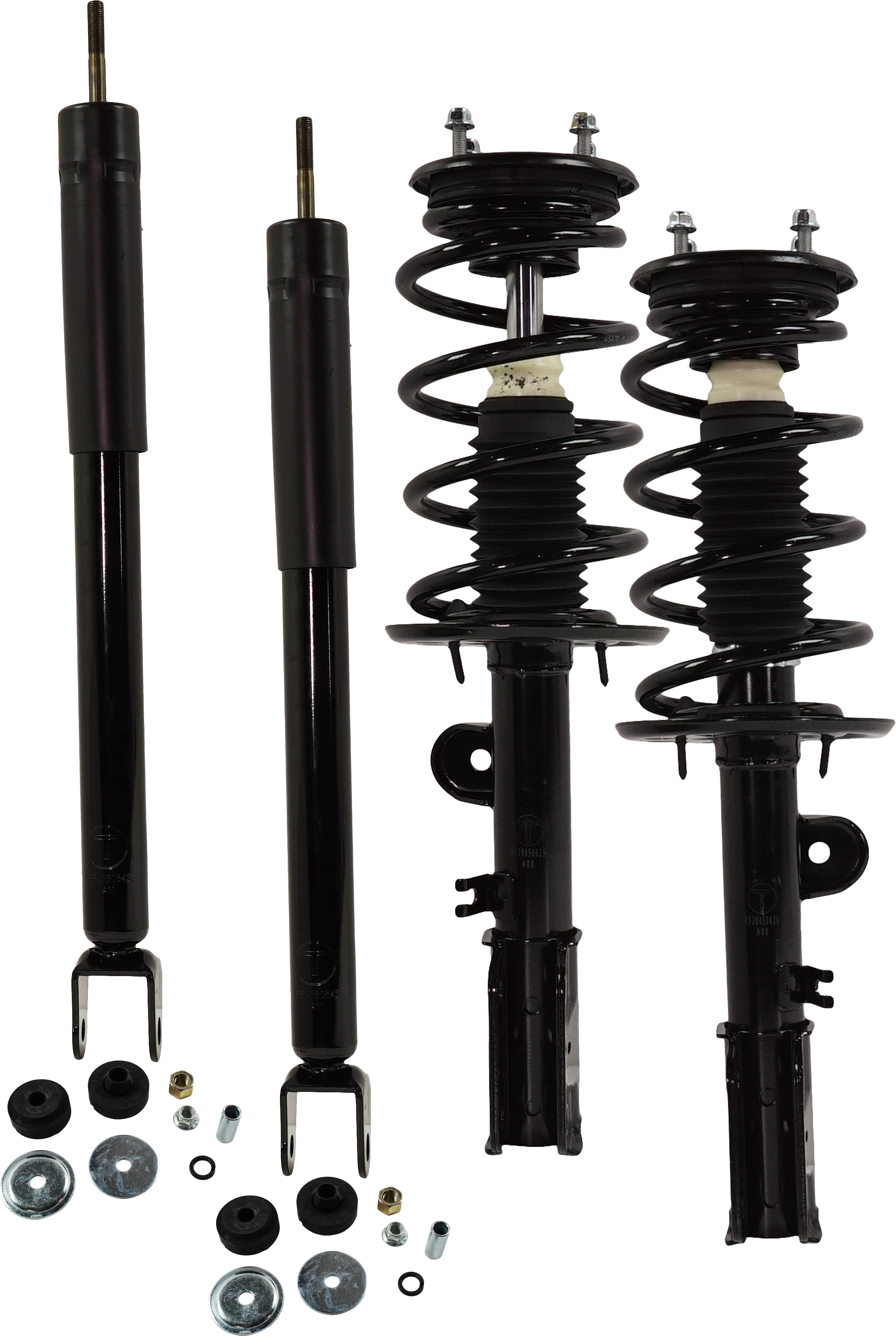AM POLICE INTERCEPTOR UTILITY 13-13 FRONT AND REAR SHOCK AND FULLY LOADED STRUT RH AND LH From 09-04-12 Set of 4 SKU SET RF28050025-4 OEM 2333449L 372730-1333462R 27015