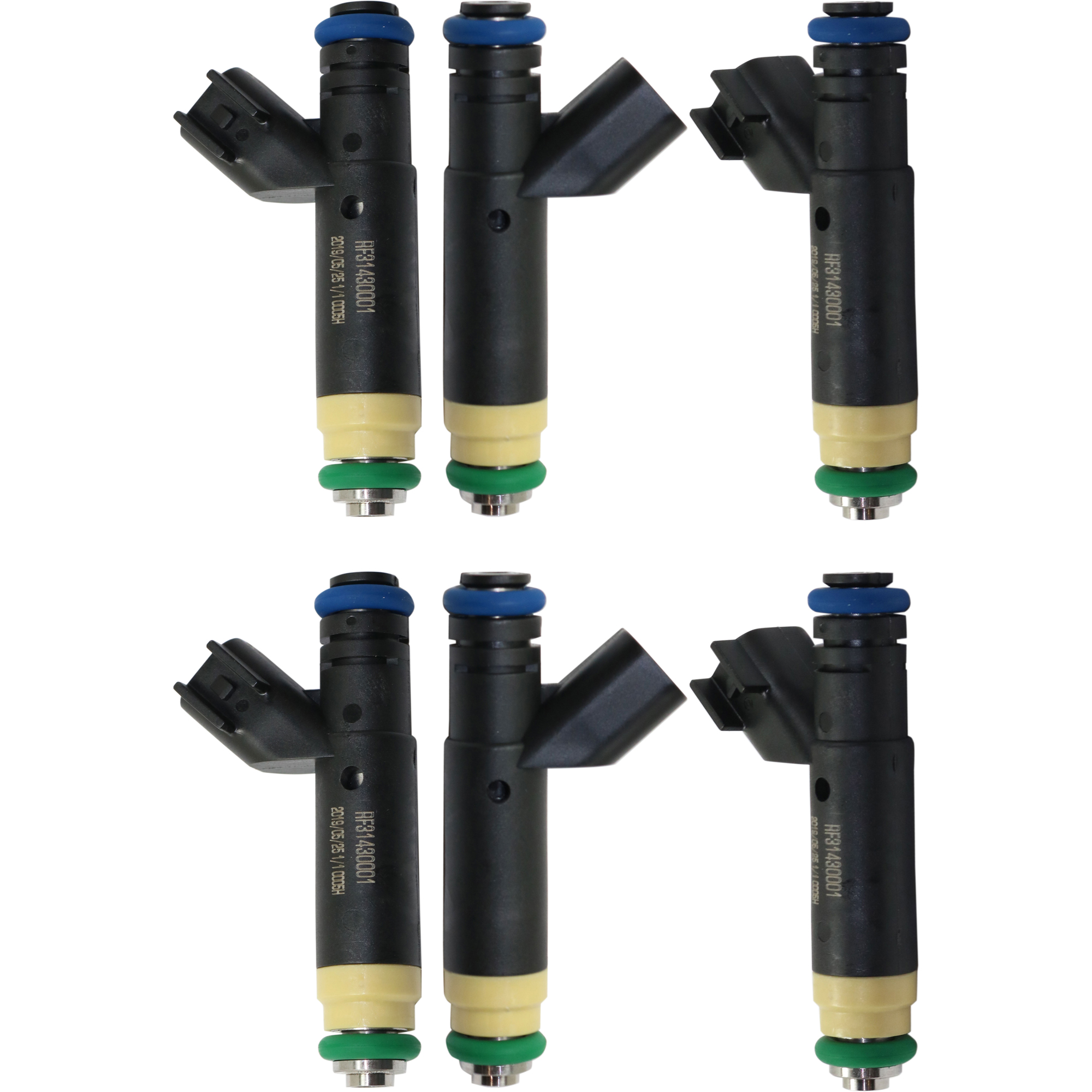 AM B3000-01-07 RANGER 01-08 FUEL INJECTOR Set of 6-6 Cyl 3.0L eng. GAS 2 Male Blade type Terminals SKU SET RF31430001-6 OEM 4L5Z9F593A