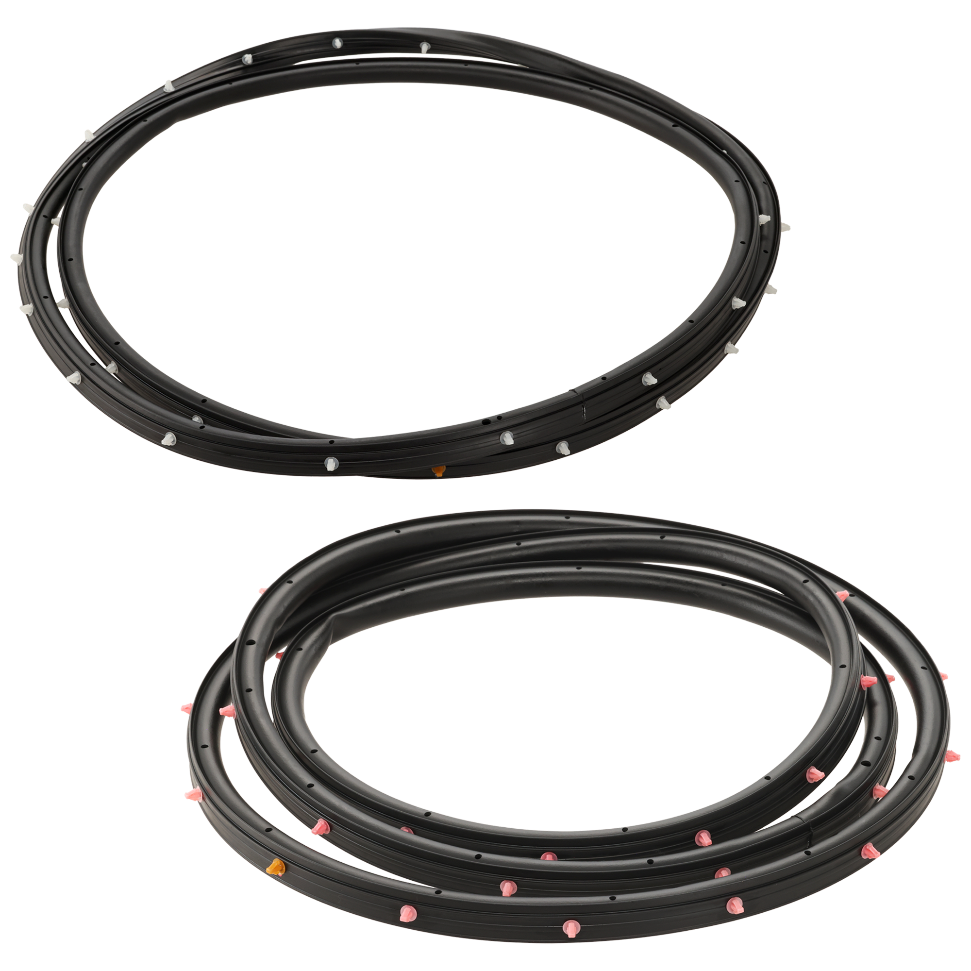 AM FOCUS 13-20 POLICE RESPONDER HYBRID 19-20 FRONT DOOR WEATHERSTRIP RH AND LH On Door SKU SET RF45010017 Partslink FO1391170 OEM DS7Z5420530C DS7Z5420531C