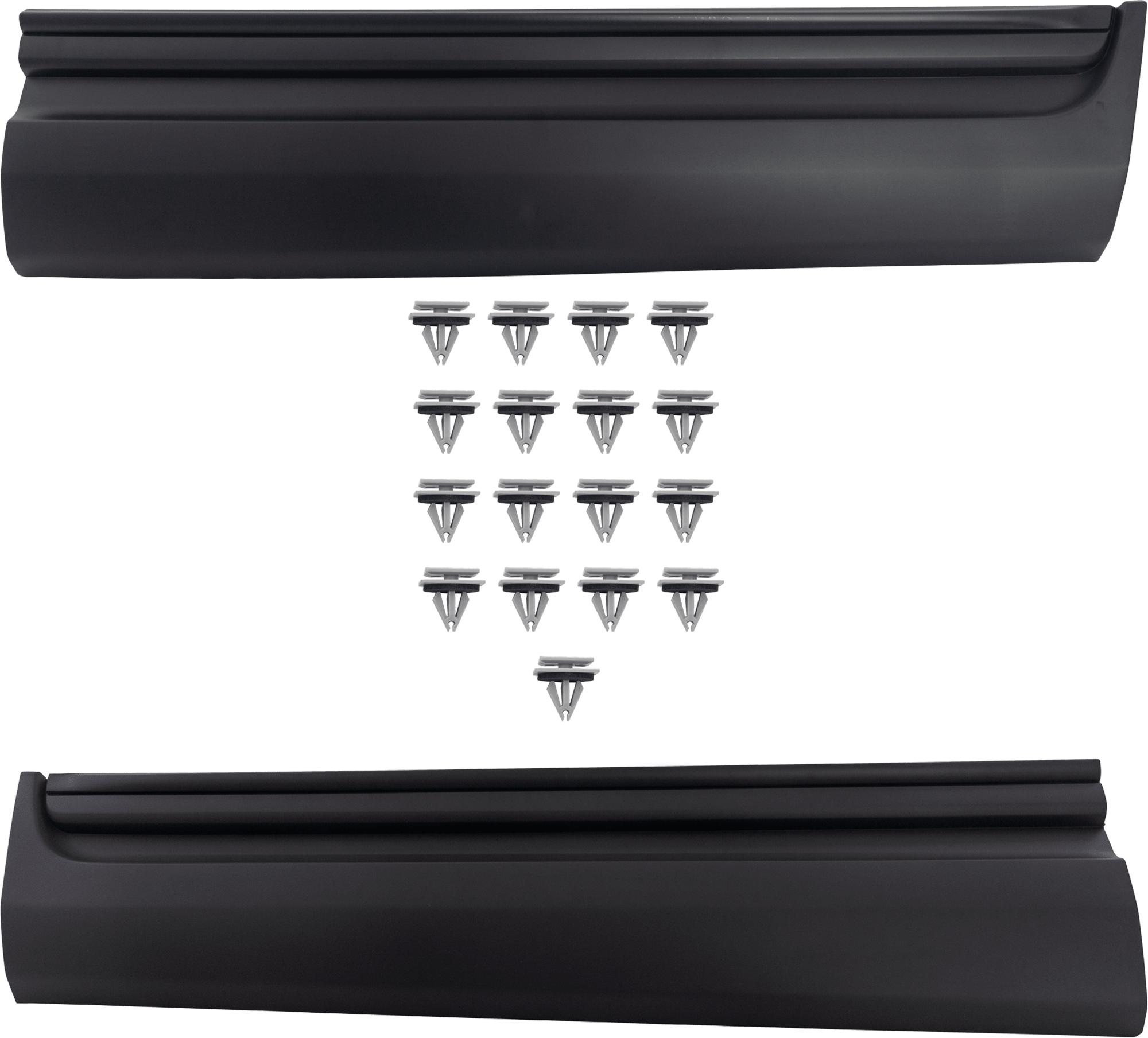 AM EXPLORER 11-15 POLICE INTERCEPTOR UTILITY 13-15 FRONT DOOR MOLDING RH AND LH Textured Black w o Chrome Insert SKU SET RF46170005 Partslink FO1304112 FO1305112 OEM BB5Z7820878AA BB5Z7820879AA