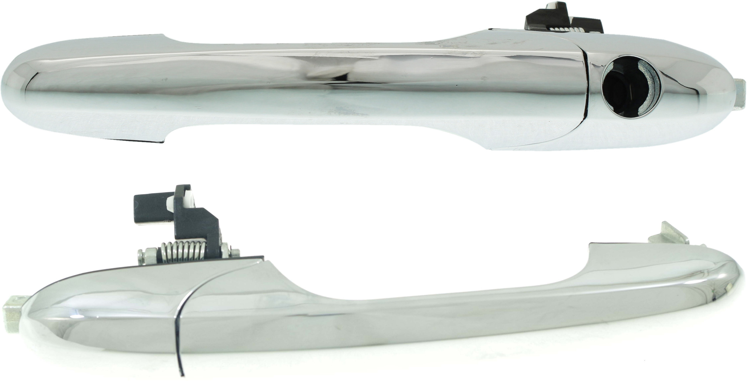 AM 500-12-19 FRONT DOOR HANDLE RH AND LH Outside Chrome w Key Hole Convertible Hatchback SKU SET RF46210011K OEM 68069942AC 68069943AC