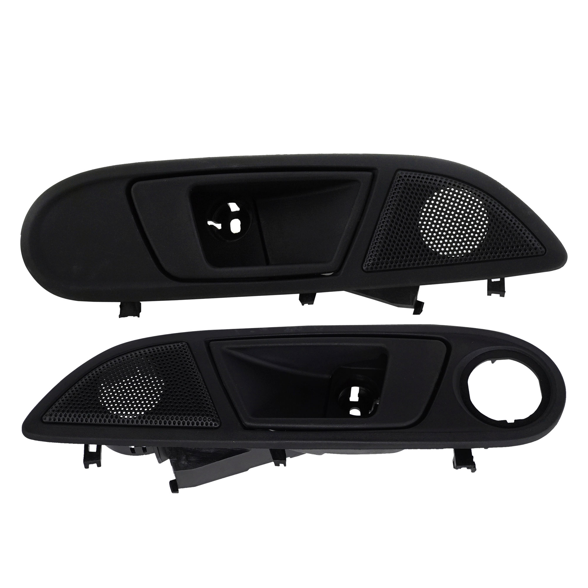 AM FIESTA 11-19 FRONT DOOR HANDLE RH AND LH Inside Textured Black w o Power Switch Hole S Model SKU SET RF46210017K Partslink FO1353155 FO1352155 OEM BE8Z5422600AB BE8Z5422601AB