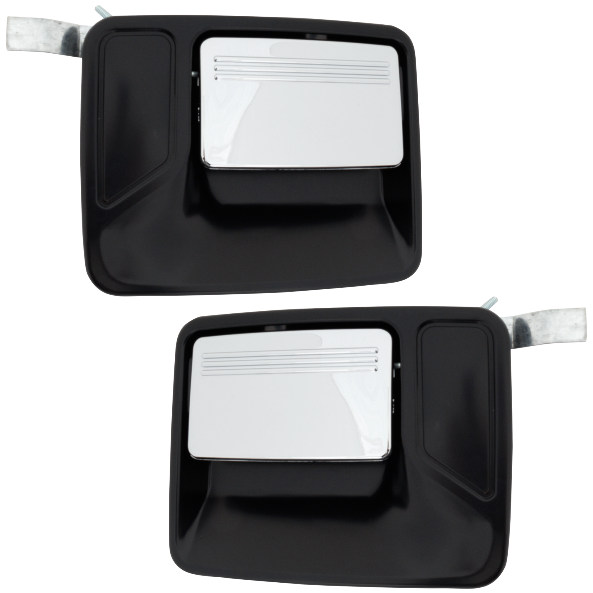 AM F SERIES SUPER DUTY 11-15 FRONT EXTERIOR DOOR HANDLE RH AND LH Chrome Lever Black Housing w o Key Hole =REAR RH SKU SET RF46250015K OEM DC3Z3626604BD DC3Z3622405BD
