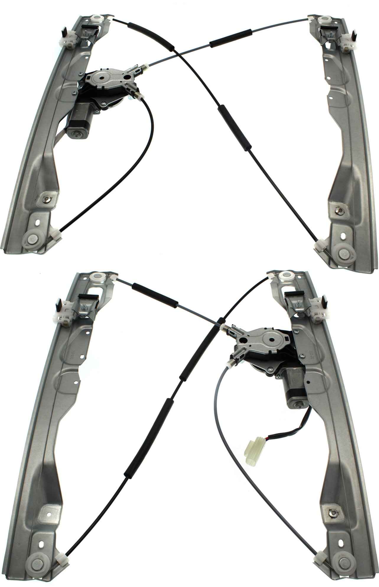 AM F 150-09-10 FRONT AND REAR WINDOW REGULATOR LH Power w Motor Crew Cab SKU SET RF46290002 A Partslink FO1350168 FO1550132 OEM 9L3Z1523201C 9L3Z1627001A