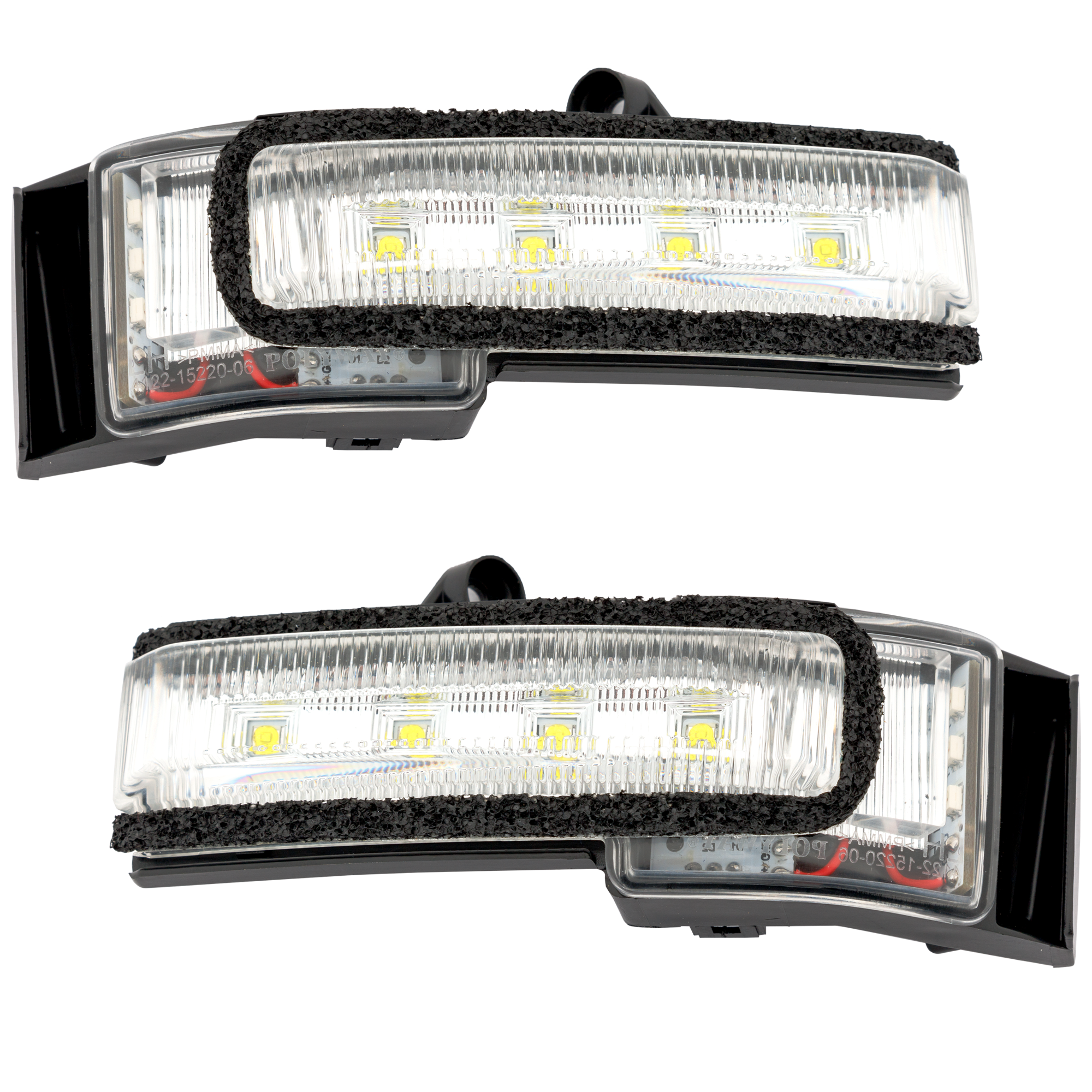 AM F 150-15-18 MIRROR SIGNAL LAMP RH AND LH w Spot Light SKU SET RF47150007 Partslink FO1329106 FO1328106 OEM FL3Z13B374BA FL3Z13B375BA
