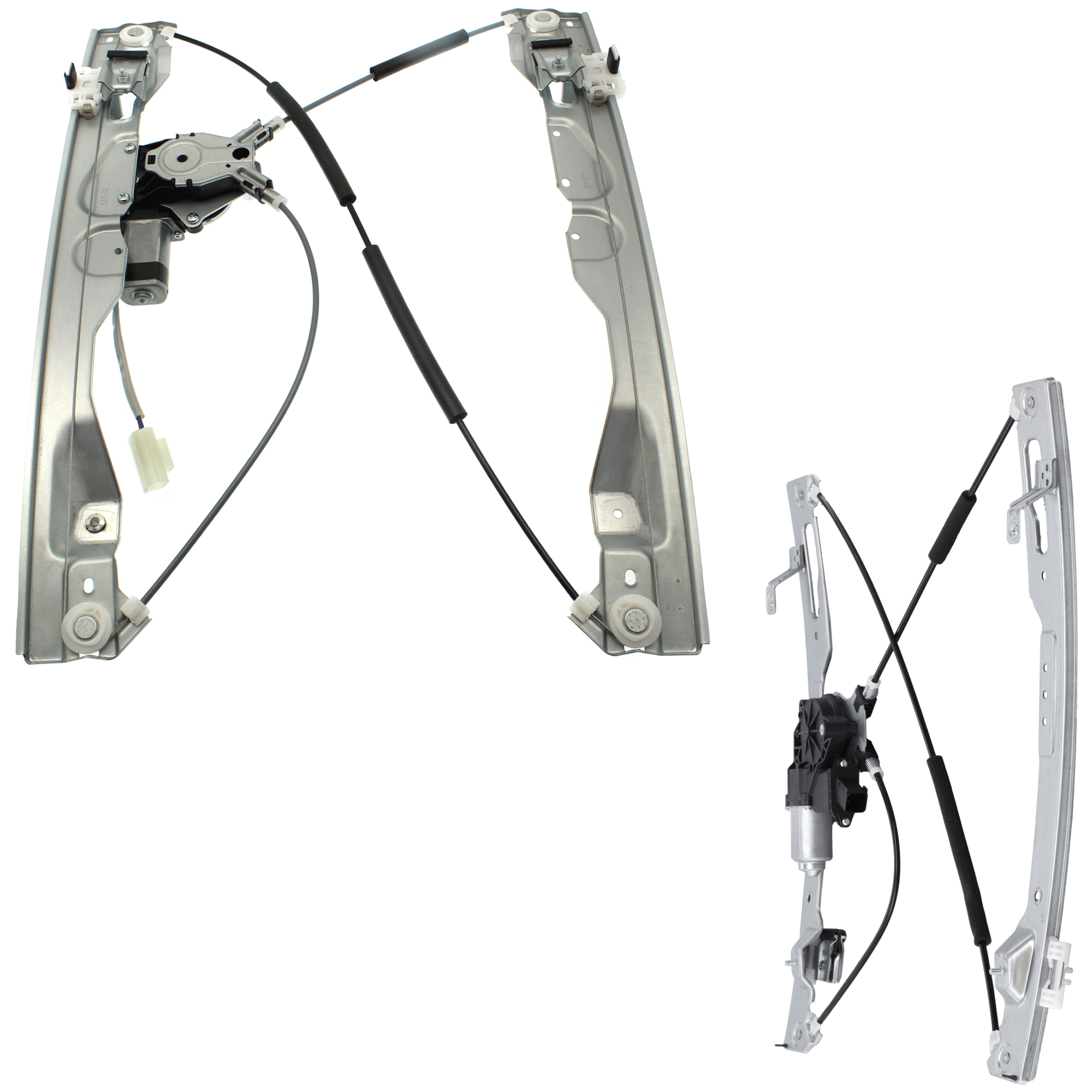 AM F 150-11-14 FRONT AND REAR WINDOW REGULATOR RH Power w Motor Crew Cab SKU SET RF49170001 A Partslink FO1551132 OEM 9L3Z1627000A BL3Z1523200A BL3Z