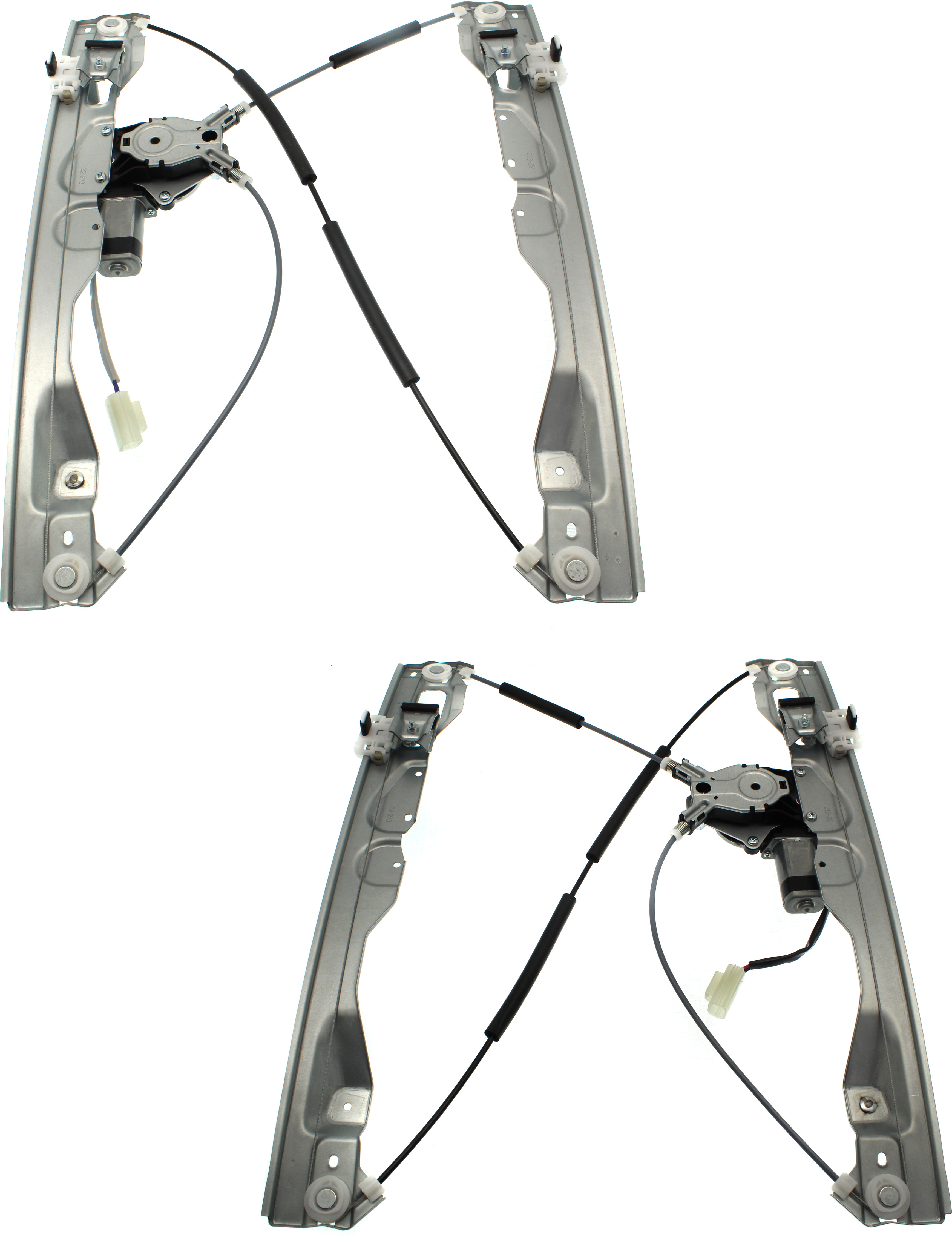 AM F 150-09-14 REAR WINDOW REGULATOR RH AND LH w Motor Crew Cab SKU SET RF49170001 Partslink FO1550132 FO1551132 OEM 9L3Z1627001A 9L3Z1627000A