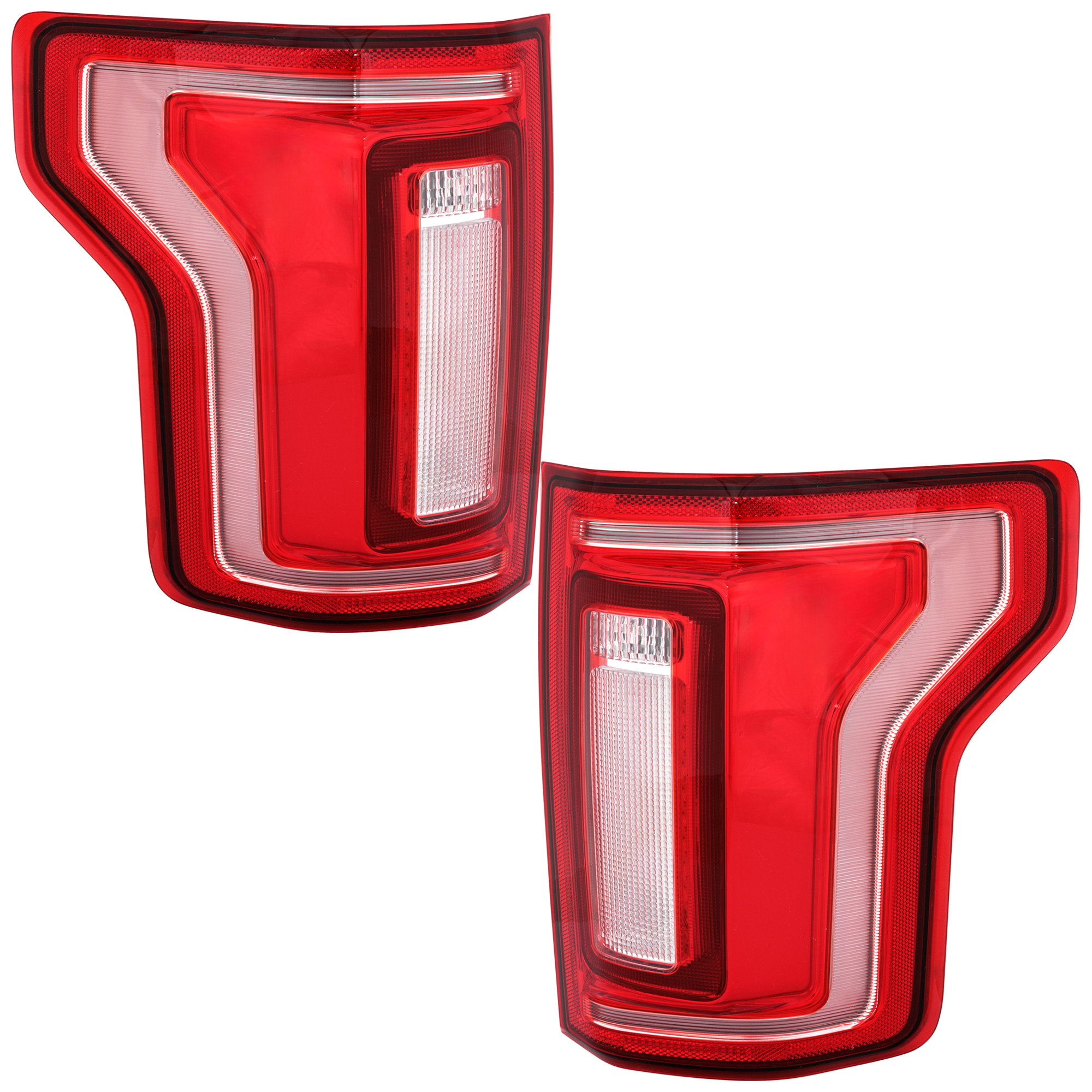AM F 150-15-20 TAIL LAMP RH AND LH Assembly LED w o Blind Spot Detection Exc. Raptor Model Crew Extended Cab CAPA SKU SET RF73010009Q Partslink FO2800246C FO2800260C FO2801246C FO2801260C OEM FL3Z13405H FL3Z13404H