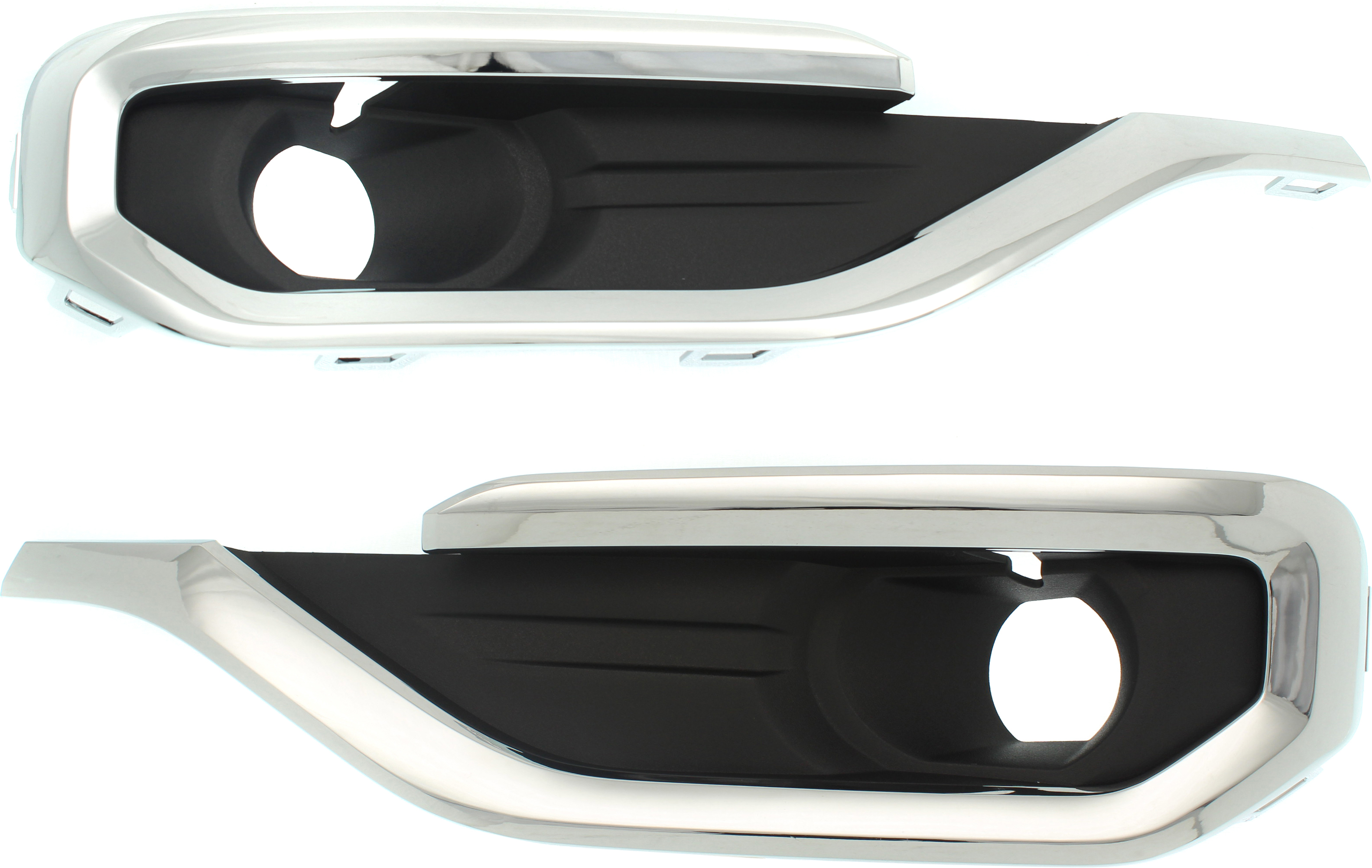 AM ACADIA 17-19 FRONT FOG LAMP MOLDING RH AND LH Black w Bright Chrome Molding SKU SET RG10820001 Partslink GM1039209 GM1038209 OEM 84693621-84547768-84693622-845