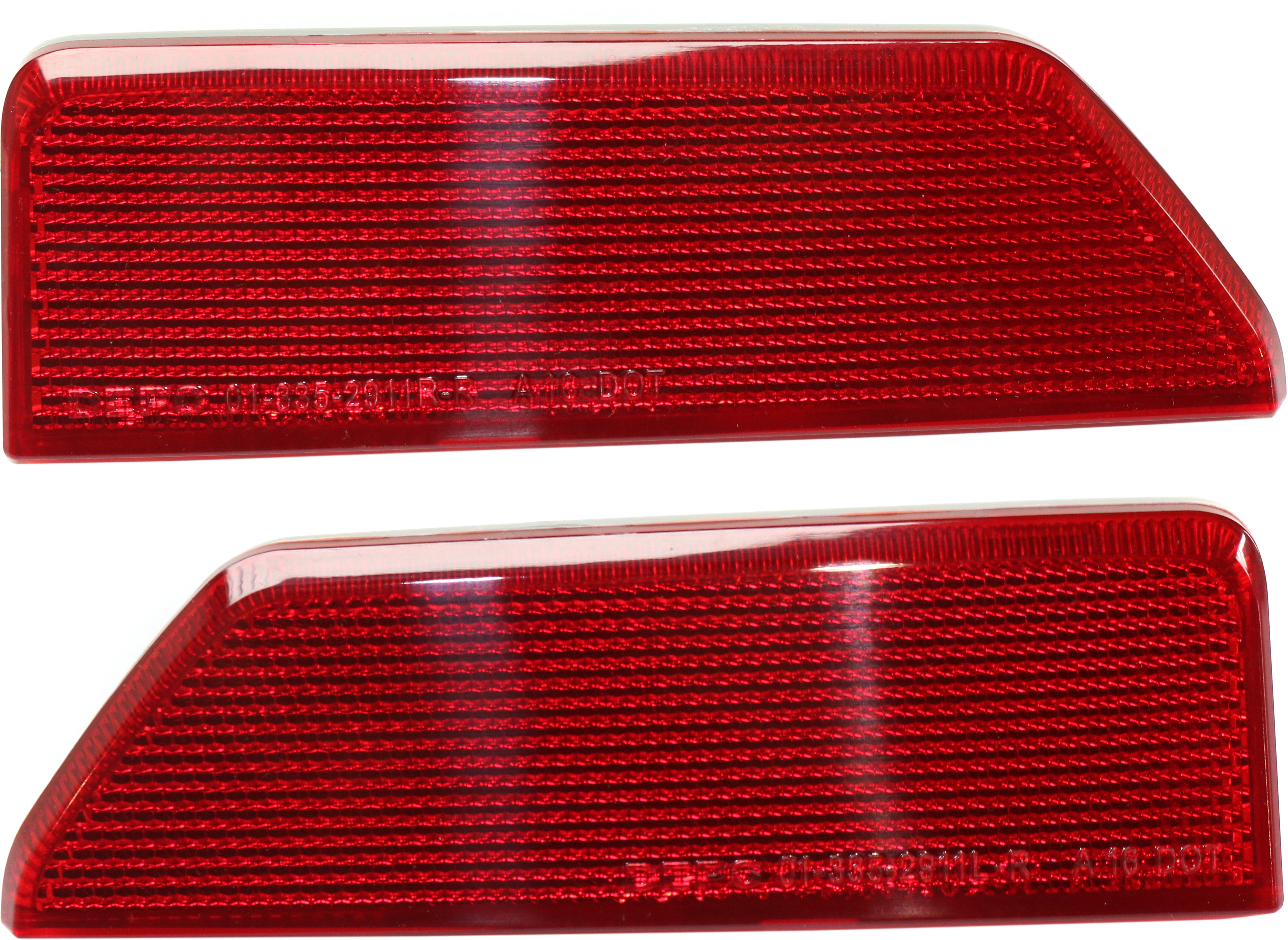 AM TERRAIN 16-17 REAR BUMPER REFLECTOR RH AND LH CAPA SKU SET RG73490001Q Partslink GM1184115C GM1185115C OEM 23454652-23454653