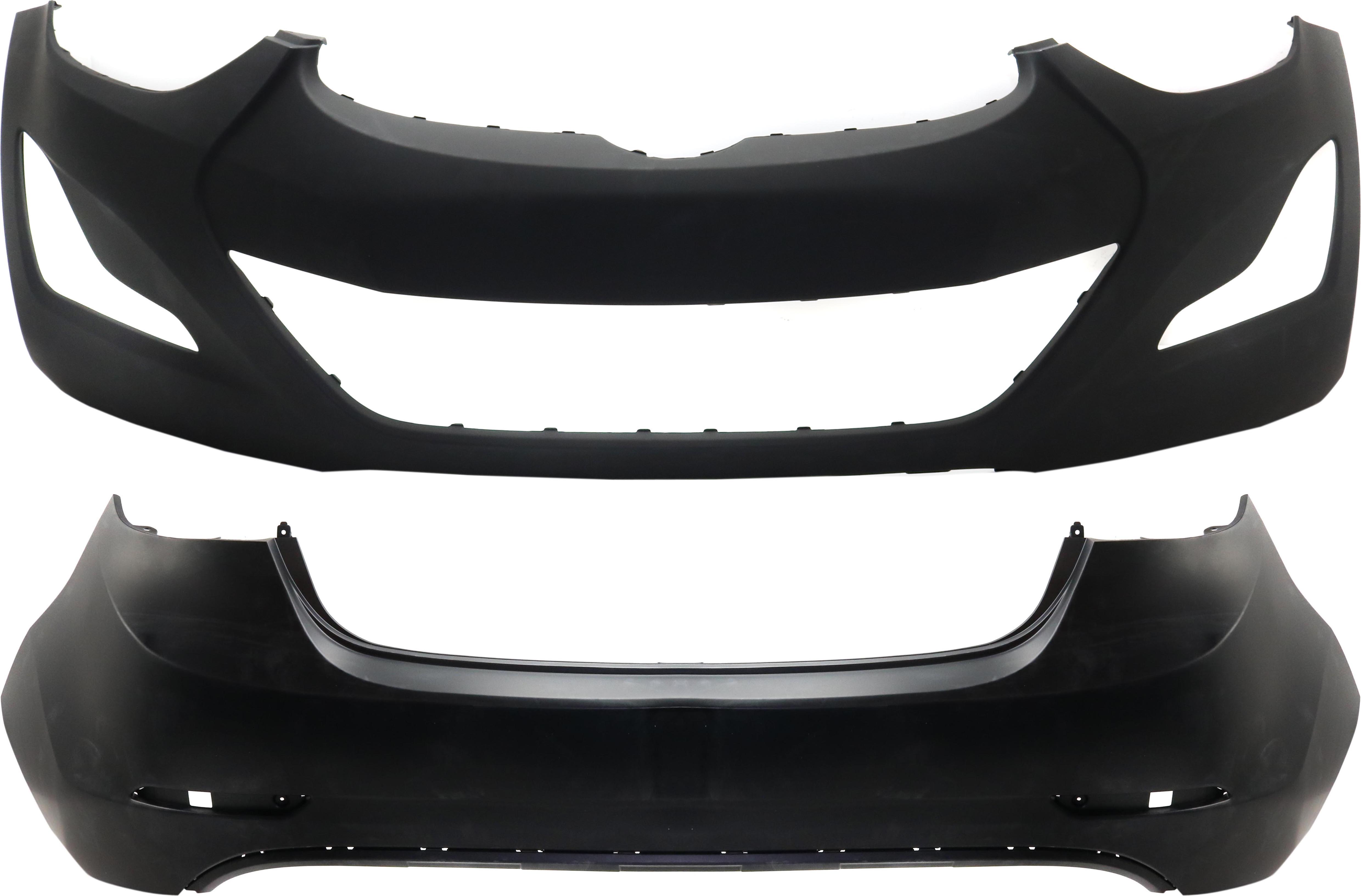 AM ELANTRA 14-16 FRONT AND REAR BUMPER COVER Primed USA Built SKU SET RH01030002P 2 Partslink HY1000203 HY1100201 OEM 865113Y500-866113Y700
