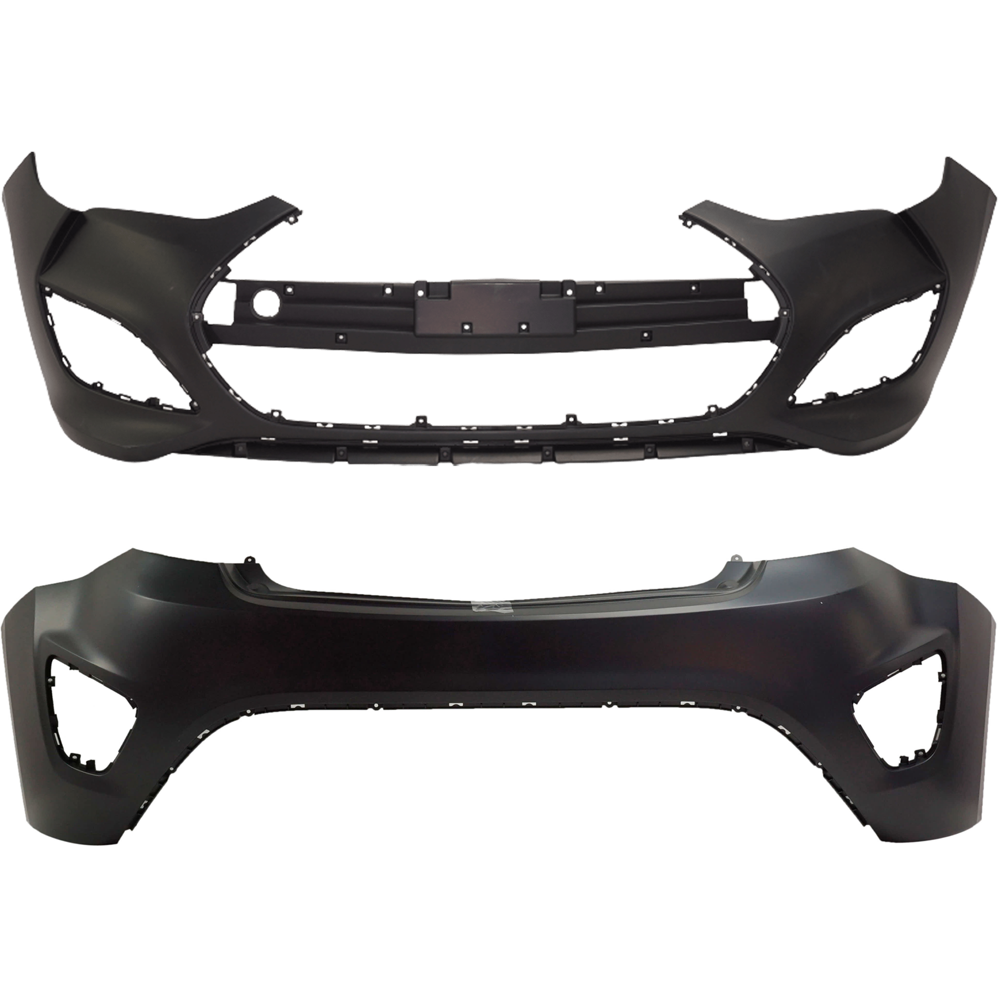 AM VELOSTER 13-17 FRONT AND REAR BUMPER COVER Primed Turbo w ROS Holes SKU SET RH01030045P B