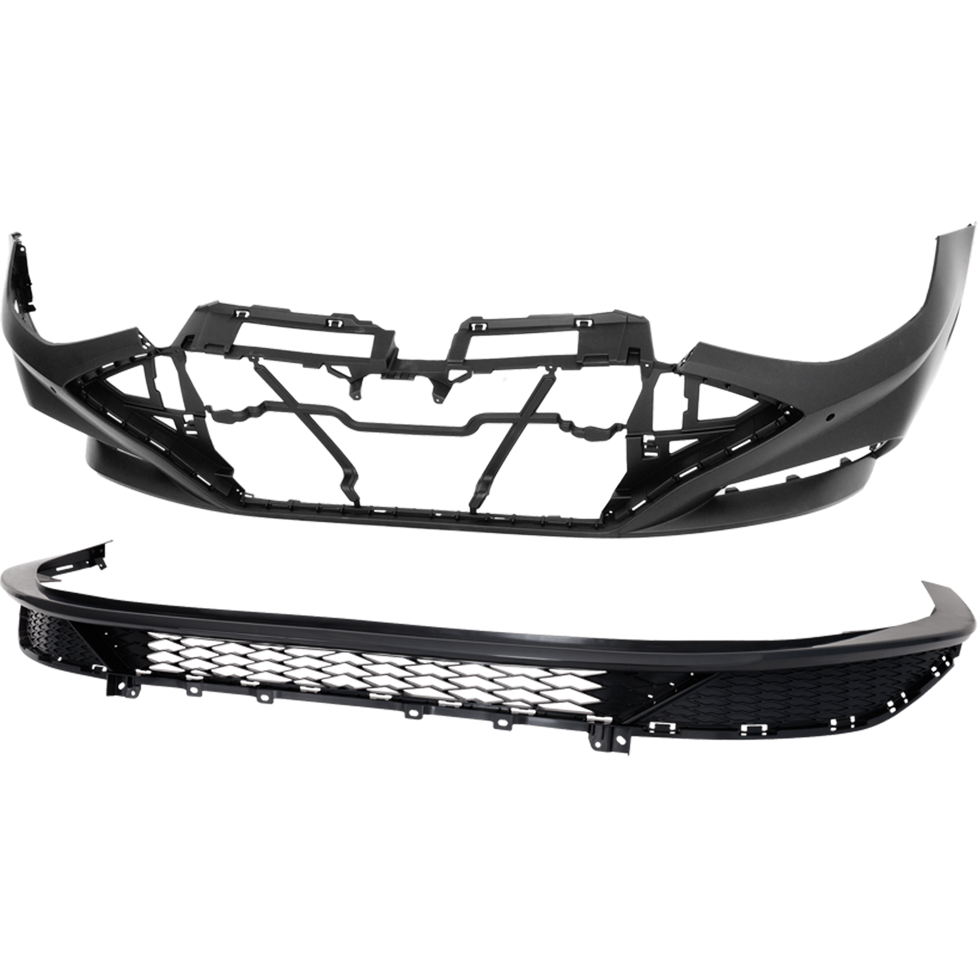 AM SONATA 20-23 FRONT BUMPER COVER Upper Primed Lower Textured SKU SET RH01030064P A Partslink HY1000243 HY1095116 OEM 86510L0420-86512L0400