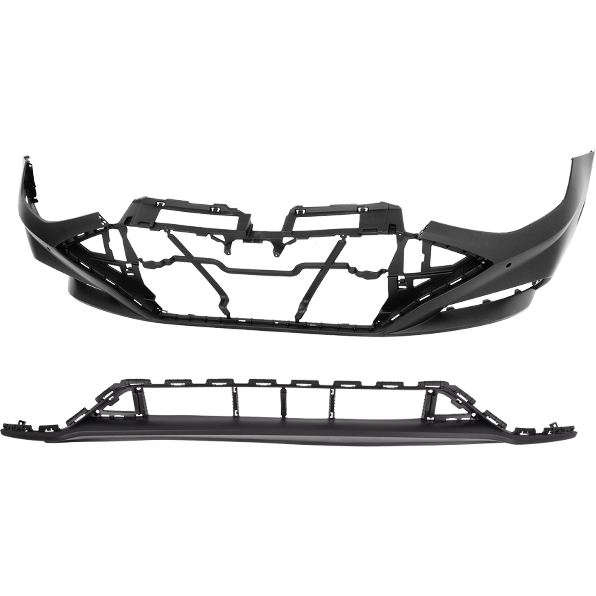 AM SONATA 20-22 FRONT BUMPER COVER Upper and Lower Upper Primed Lower Textured Lower SKU SET RH01030064P B Partslink HY1000243 HY1015119 OEM 86510L0420-86512L0010