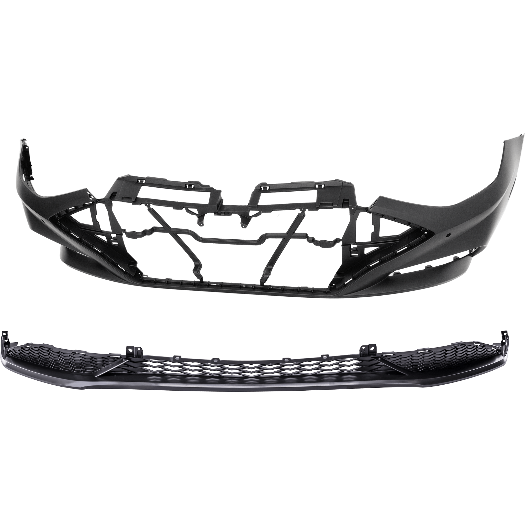 AM SONATA 20-23 FRONT BUMPER COVER Upper Primed Lower Textured CAPA SKU SET RH01030064PQ A Partslink HY1000243C HY1095116C OEM 86510L0420-86512L0400