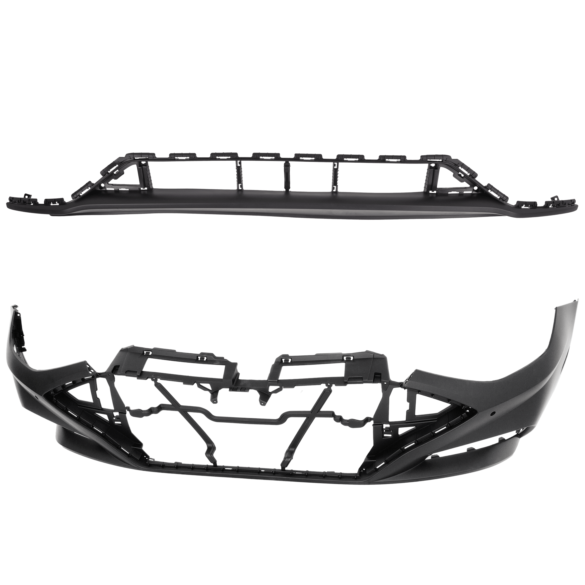 AM SONATA 20-22 FRONT BUMPER COVER Upper and Lower Upper Primed Lower Textured Lower CAPA SKU SET RH01030064PQ B Partslink HY1000243C HY1015119C OEM 86510L0420-86512L0010