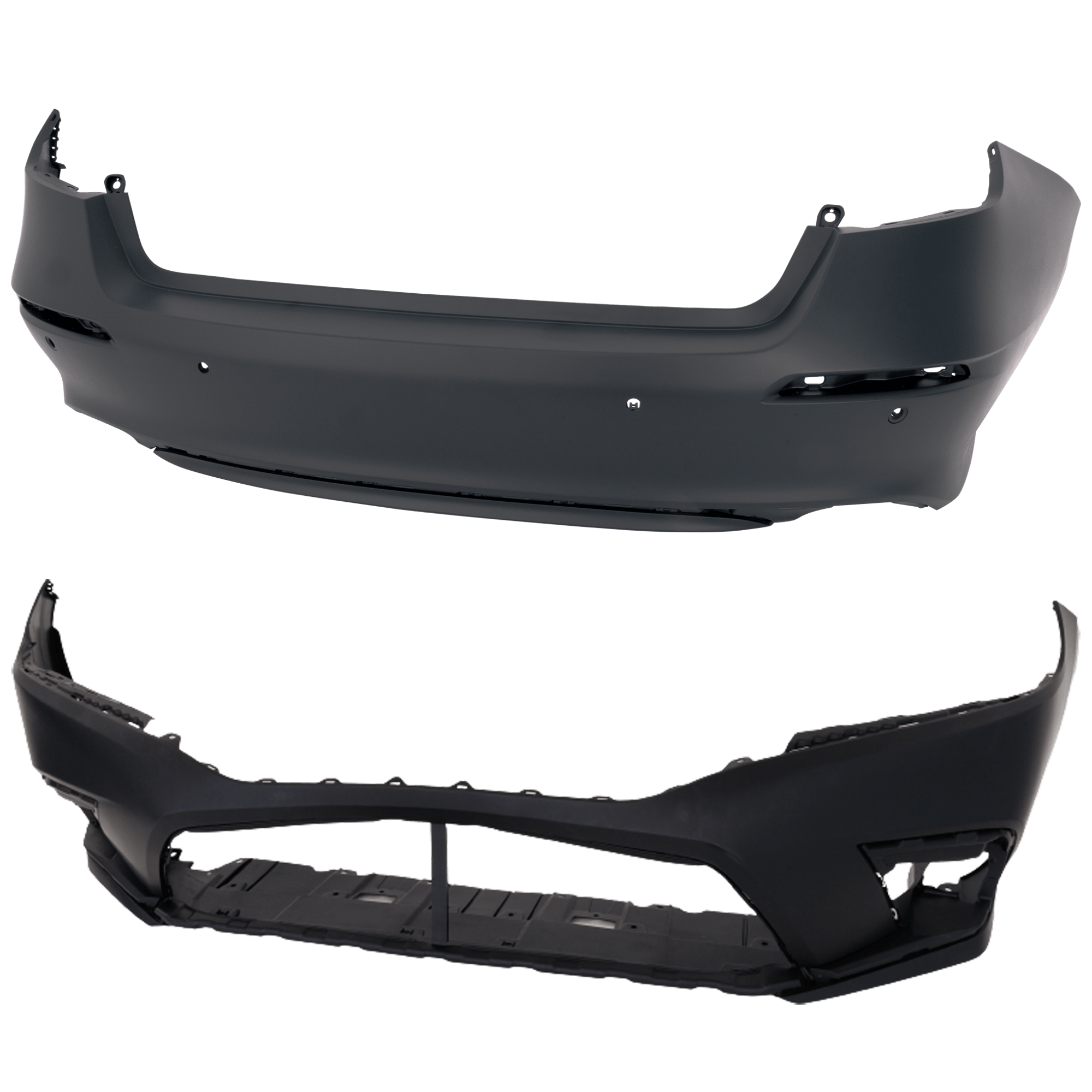 AM CIVIC 22-24 FRONT AND REAR BUMPER COVER Primed CAPA SKU SET RH01030073PQ B Partslink HO1000327C HO1100324C OEM 04711T20A00ZZ 04715T20A50ZZ
