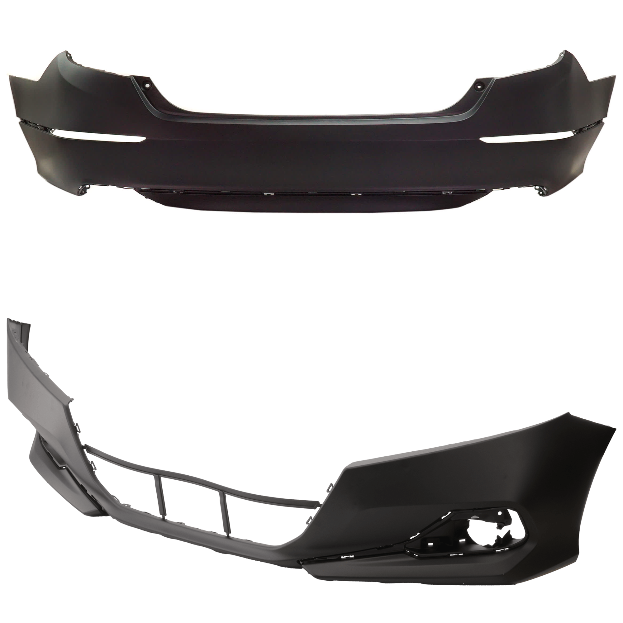 AM ACCORD 21-21 FRONT AND REAR BUMPER COVER Primed SKU SET RH01030075P A Partslink HO1000328 HO1100315 OEM 04711TVAF00ZZ 04715TVAA50ZZ