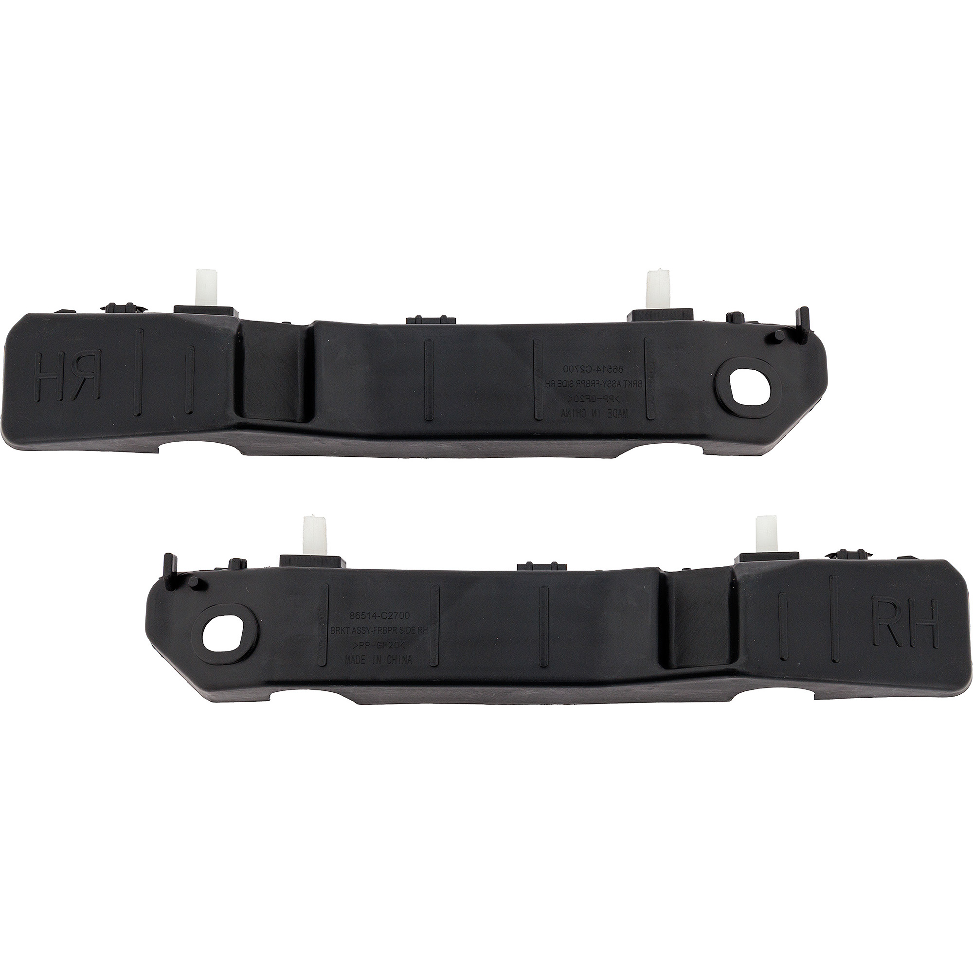 AM SONATA 18-19 FRONT BUMPER BRACKET RH AND LH Outer Support Textured Black Hybrid Models SKU SET RH01310065 Partslink HY1043152 HY1042152 OEM 86514C1AA0-86513C1AA0