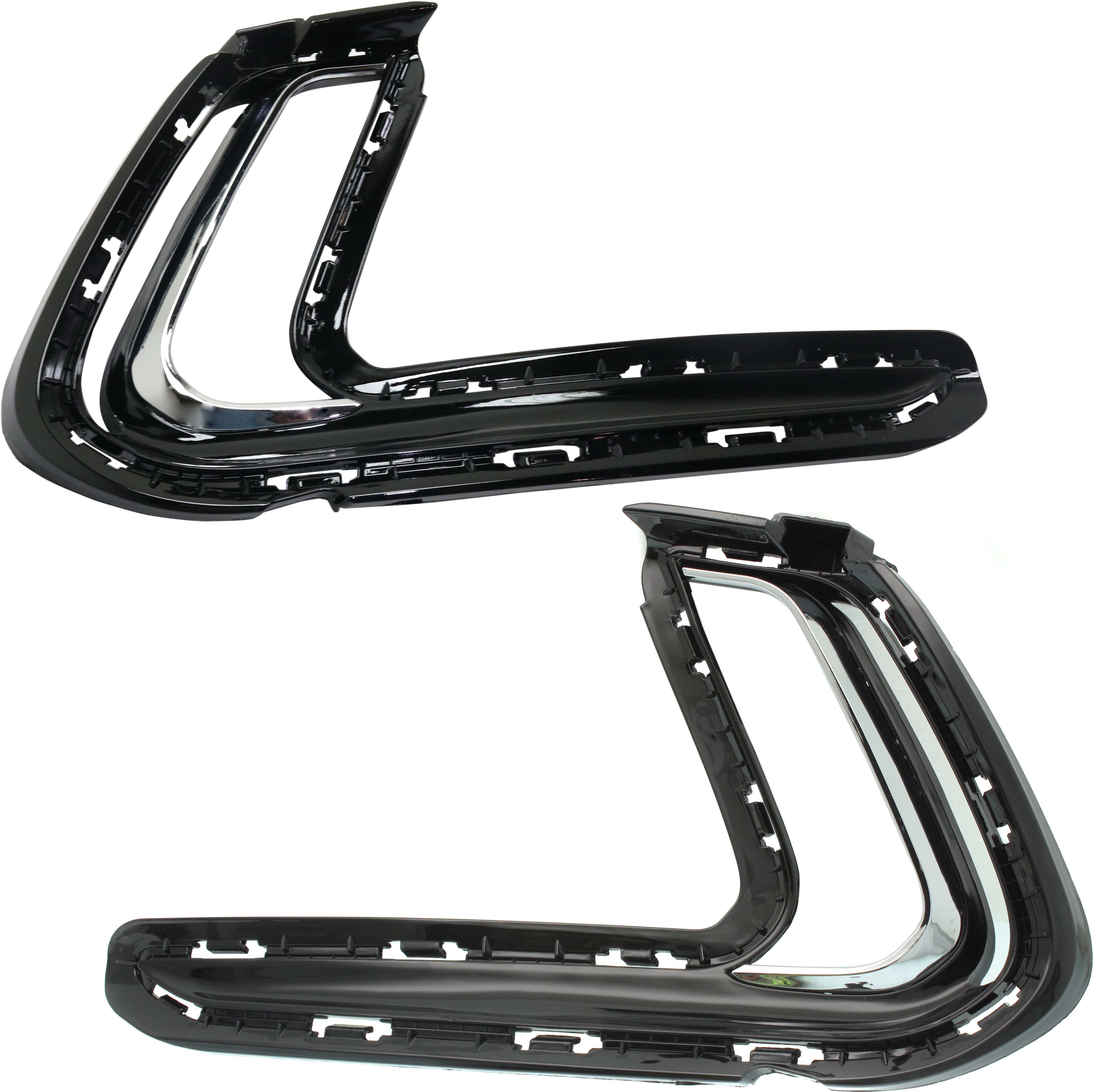 AM ELANTRA 17-18 FRONT BUMPER MOLDING RH and LH Cover Hole Primed w DRL Exc. Sport Model USA Built SKU SET RH01610001 Partslink HY1038126 HY1039126 OEM 86563F3400-86564F3400