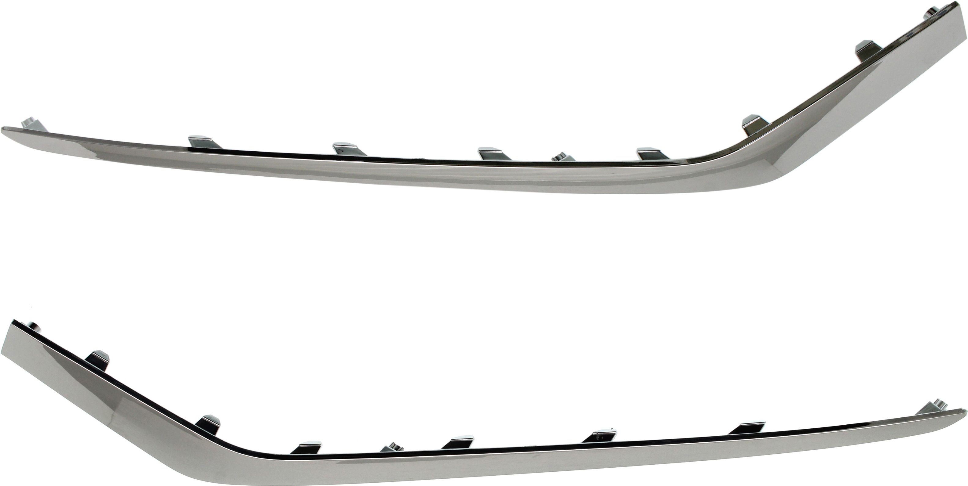 AM SONATA 18-19 FRONT BUMPER MOLDING RH and LH Chrome Standard Type Exc. Hybrid Model SKU SET RH01610003 Partslink HY1046112 HY1047112 OEM 86551C2AA0-86552C2AA0