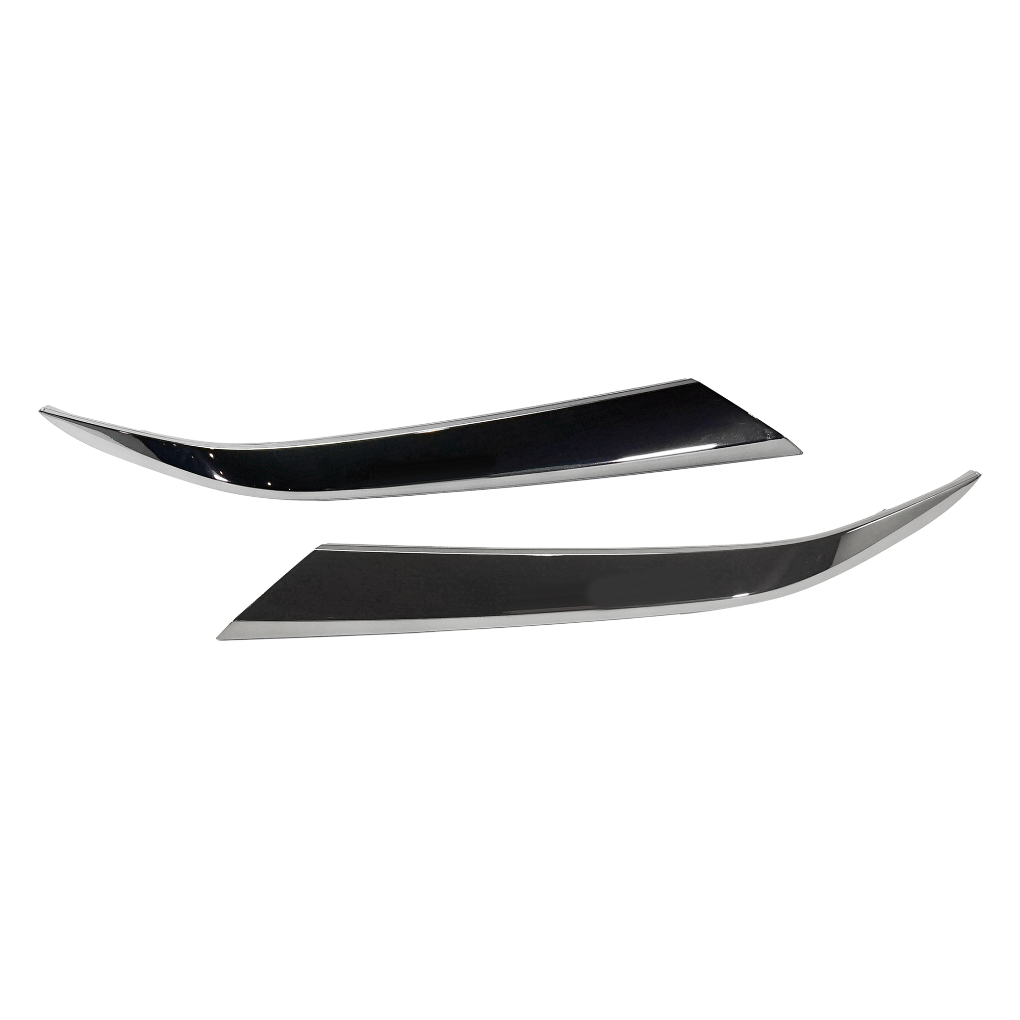 AM SANTA FE 19-20 FRONT BUMPER MOLDING RH AND LH Side Garnish Dark Chrome SKU SET RH01610013 Partslink HY1047115 HY1046115 OEM 86376S2020-86375S2020
