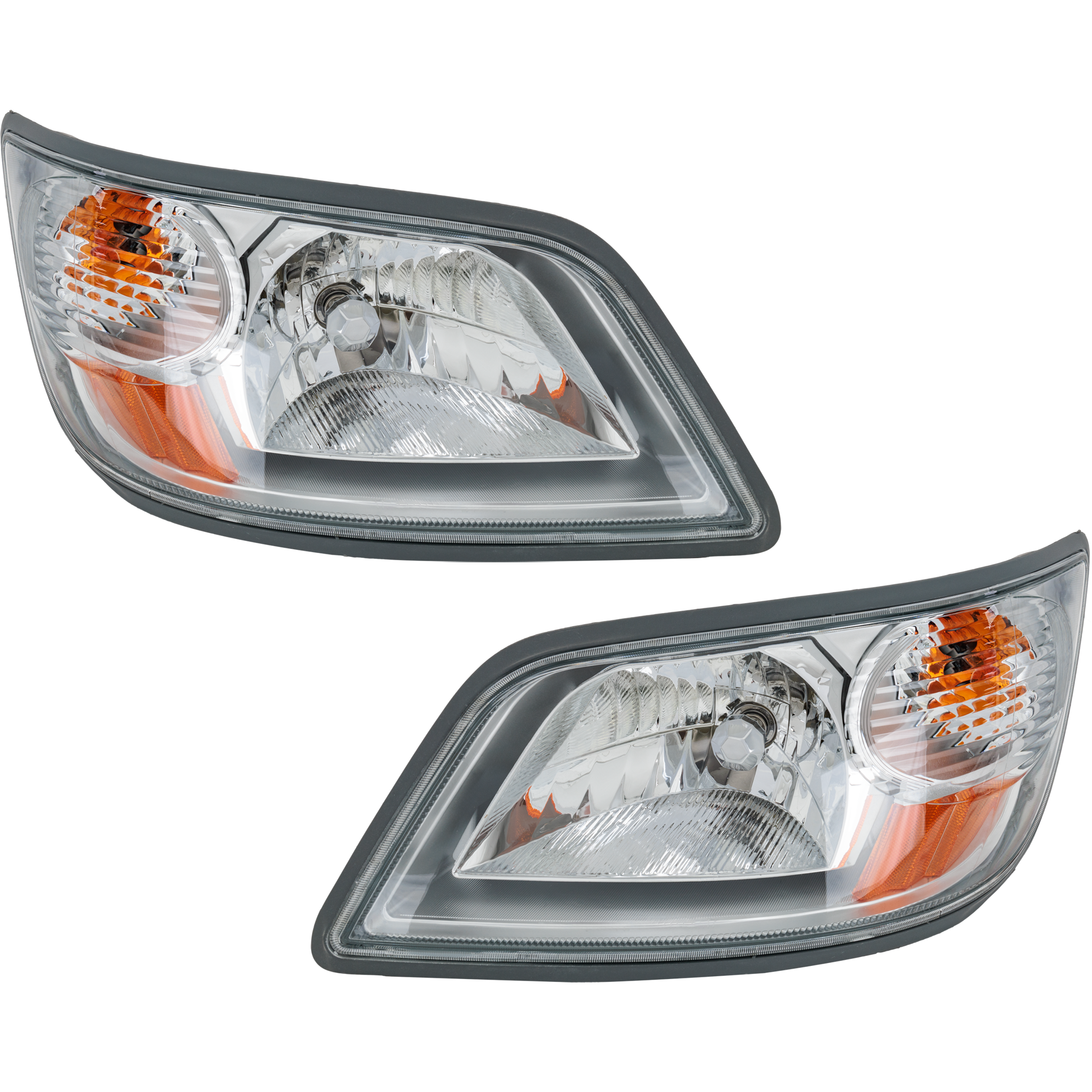 AM HINO 145-238-338-06-19 HEAD LAMP RH AND LH Assembly Halogen Gray Interior 12V SKU SET RH10010003 HDA OEM 81110E0530 PFM 81150E0530 PFM