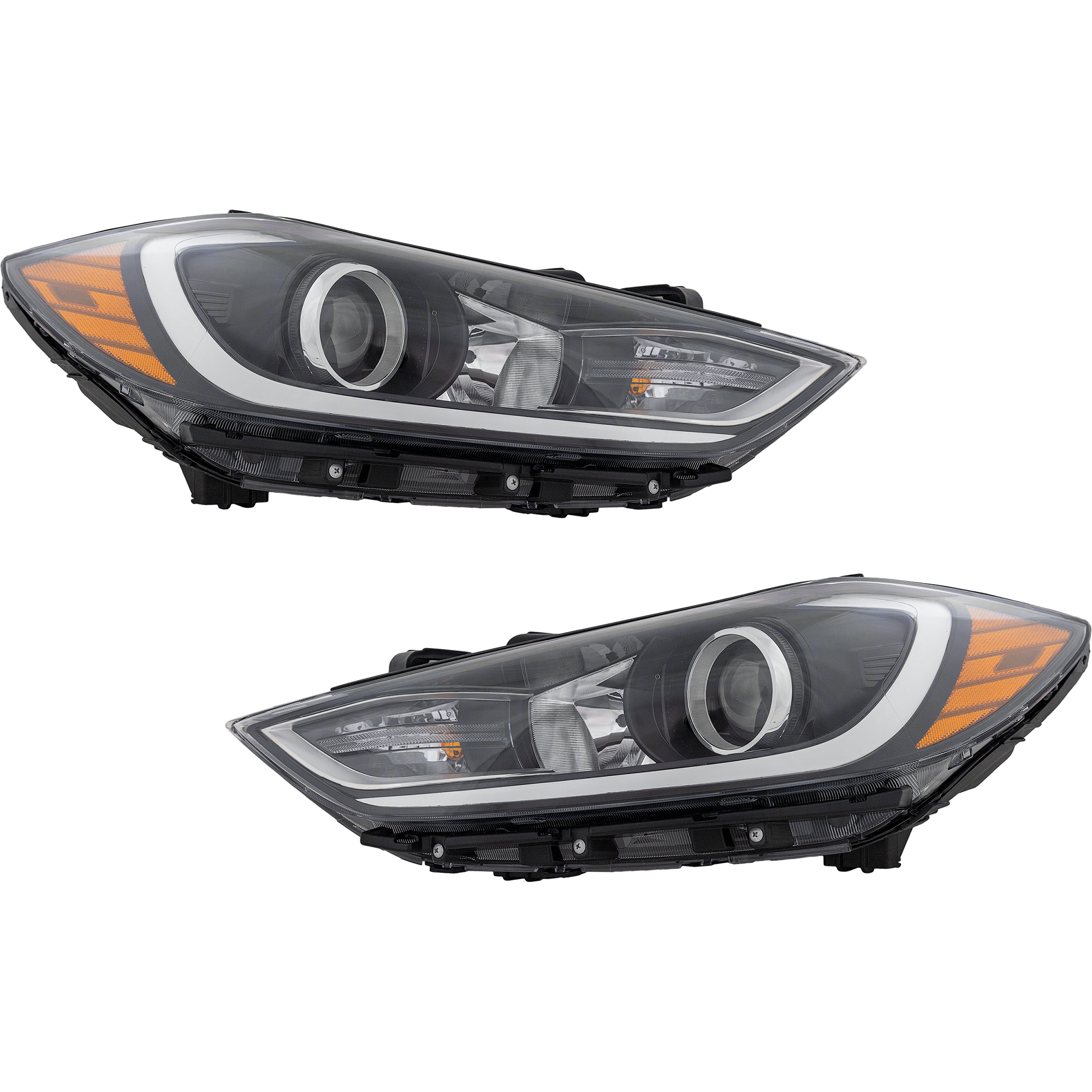 AM ELANTRA 17-18 HEAD LAMP RH AND LH Assembly Halogen w o Daytime Running Light Korea or USA Built Vehicle CAPA SKU SET RH10010011Q Partslink HY2502206C HY2502203C HY2503206C HY2503203C OEM 92101F3000-92101F2040-92102F30