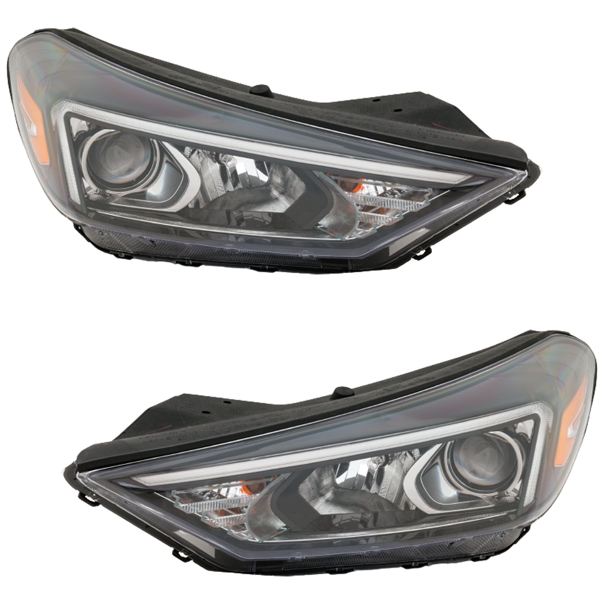 AM TUCSON 19-21 HEAD LAMP RH AND LH Assembly Halogen w LED Position Light SKU SET RH10010163A Partslink HY2503235 HY2502235 OEM 92102D3650-92101D3650