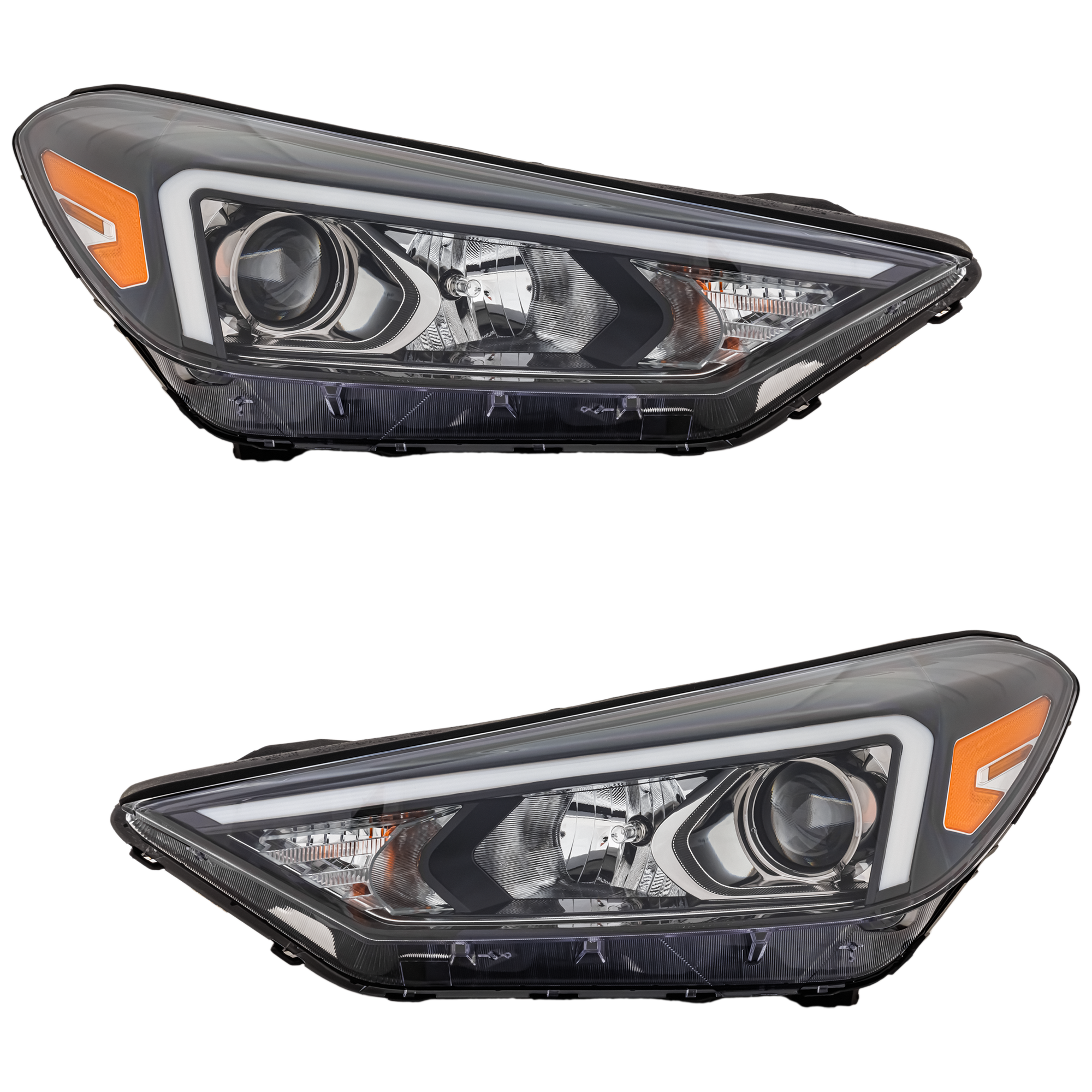 AM TUCSON 19-21 HEAD LAMP RH AND LH Assembly Halogen w o LED Position Light CAPA SKU SET RH10010165AQ Partslink HY2503234C HY2502234C OEM 92102D3500-92101D3500