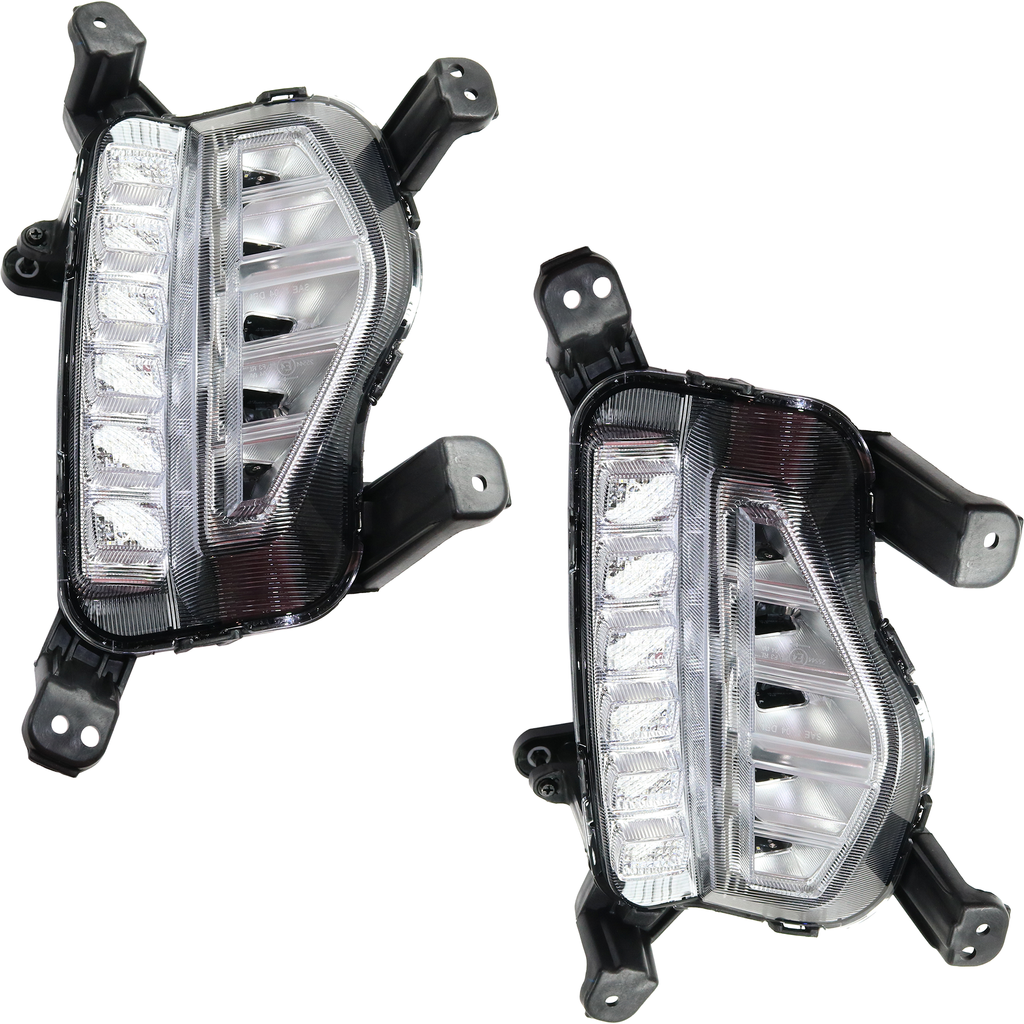 AM SANTA FE 17-18 SANTA FE XL 19-19 FRONT FOG LAMP RH AND LH Assembly LED w daytime running light SKU SET RH10750007 Partslink HY2593165 HY2592165 OEM 92202B8610-92201B8610