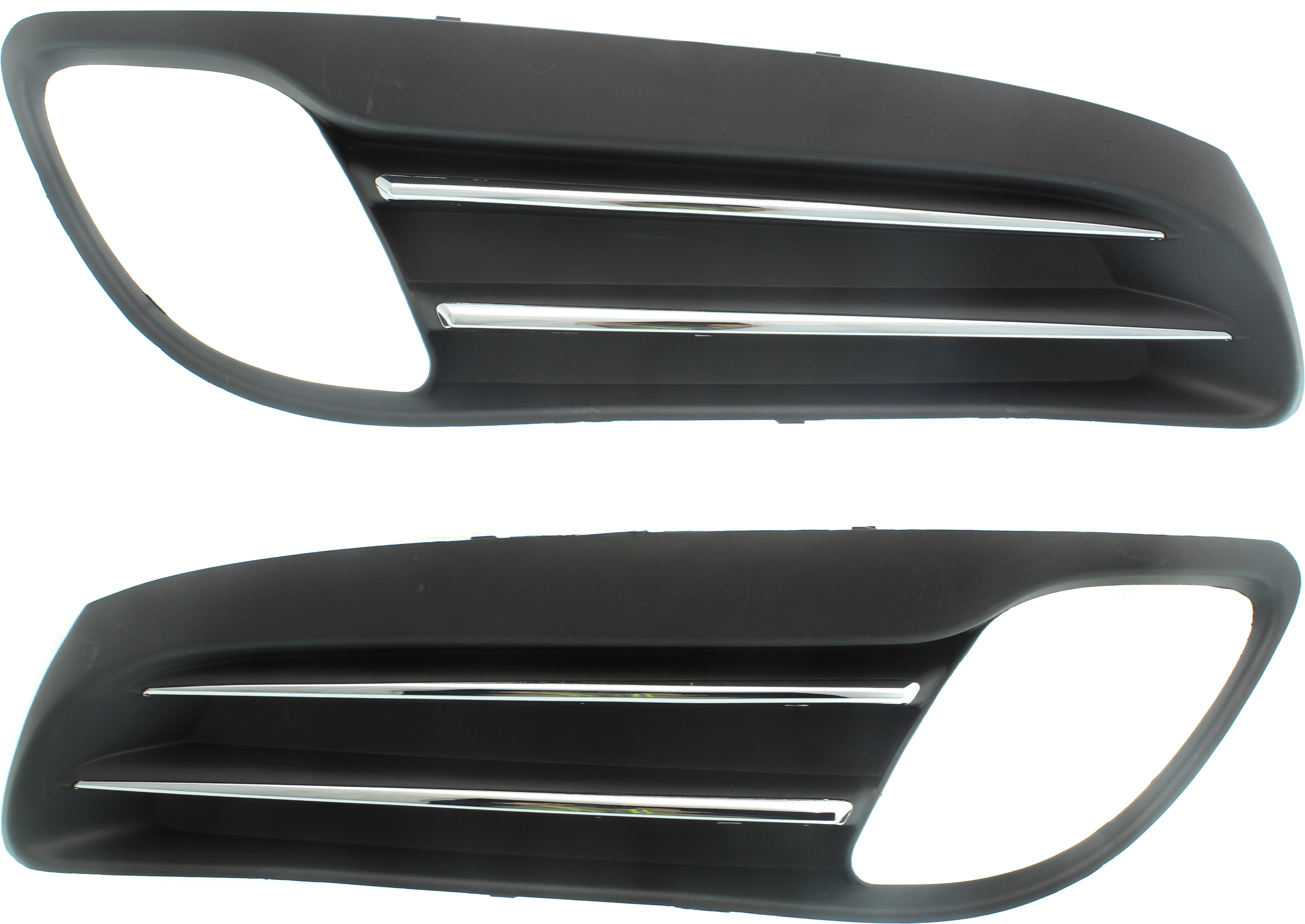 AM GENESIS COUPE 10-12 FRONT FOG LAMP MOLDING RH AND LH Black w Chrome Molding SKU SET RH10820003 Partslink HY1038123 HY1039123 OEM 865612M000-865622M000