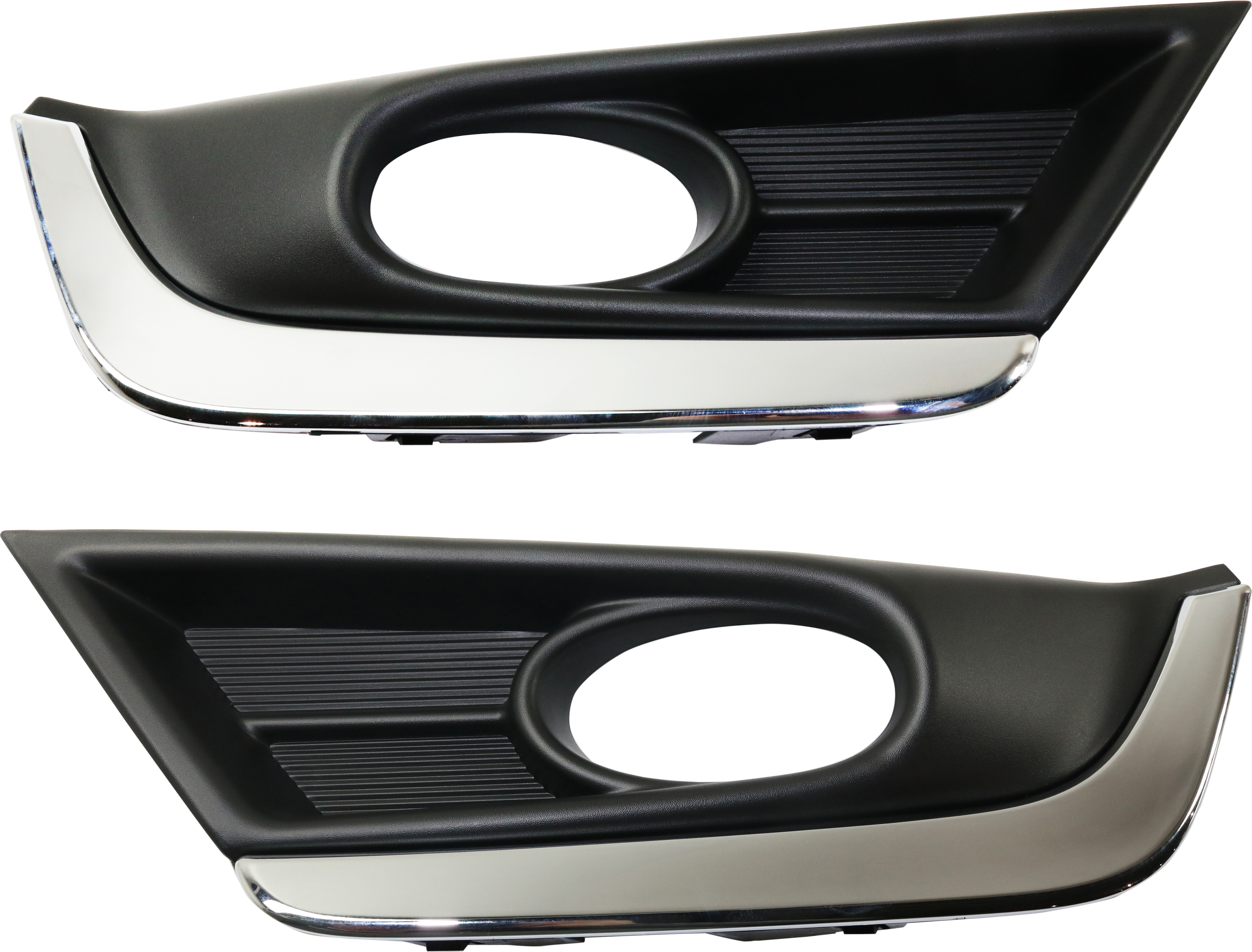 AM CR V 17-19 FRONT FOG LAMP MOLDING RH AND LH Black w Chrome Trim Touring Model SKU SET RH10820005 Partslink HO1039135 HO1038135 OEM 71106TLAA01-71156TLAA01